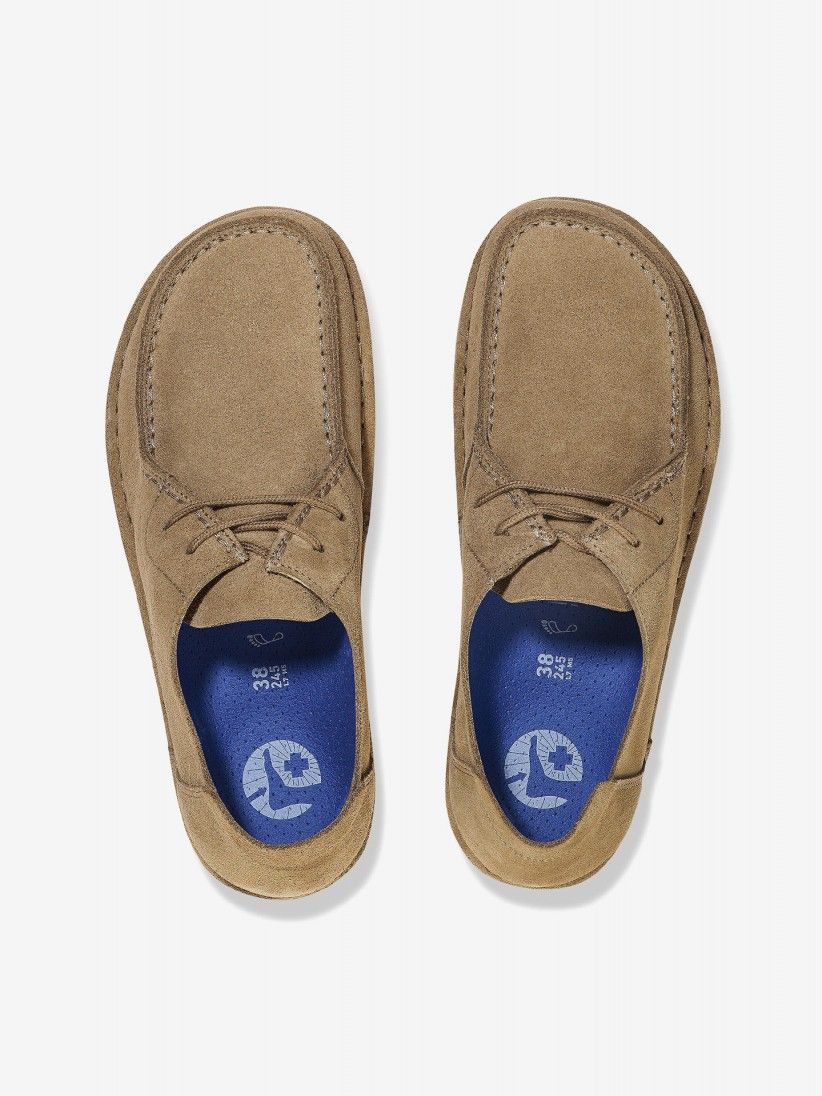 Sapatos Birkenstock Utti Lace Couro em Camura Bege