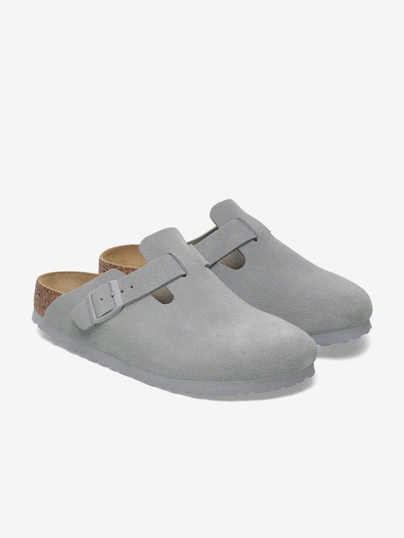Chinelos Birkenstock Boston Couro em Camura Azuis
