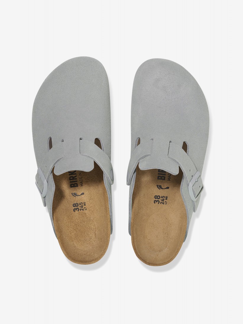 Chinelos Birkenstock Boston Couro em Camura Azuis