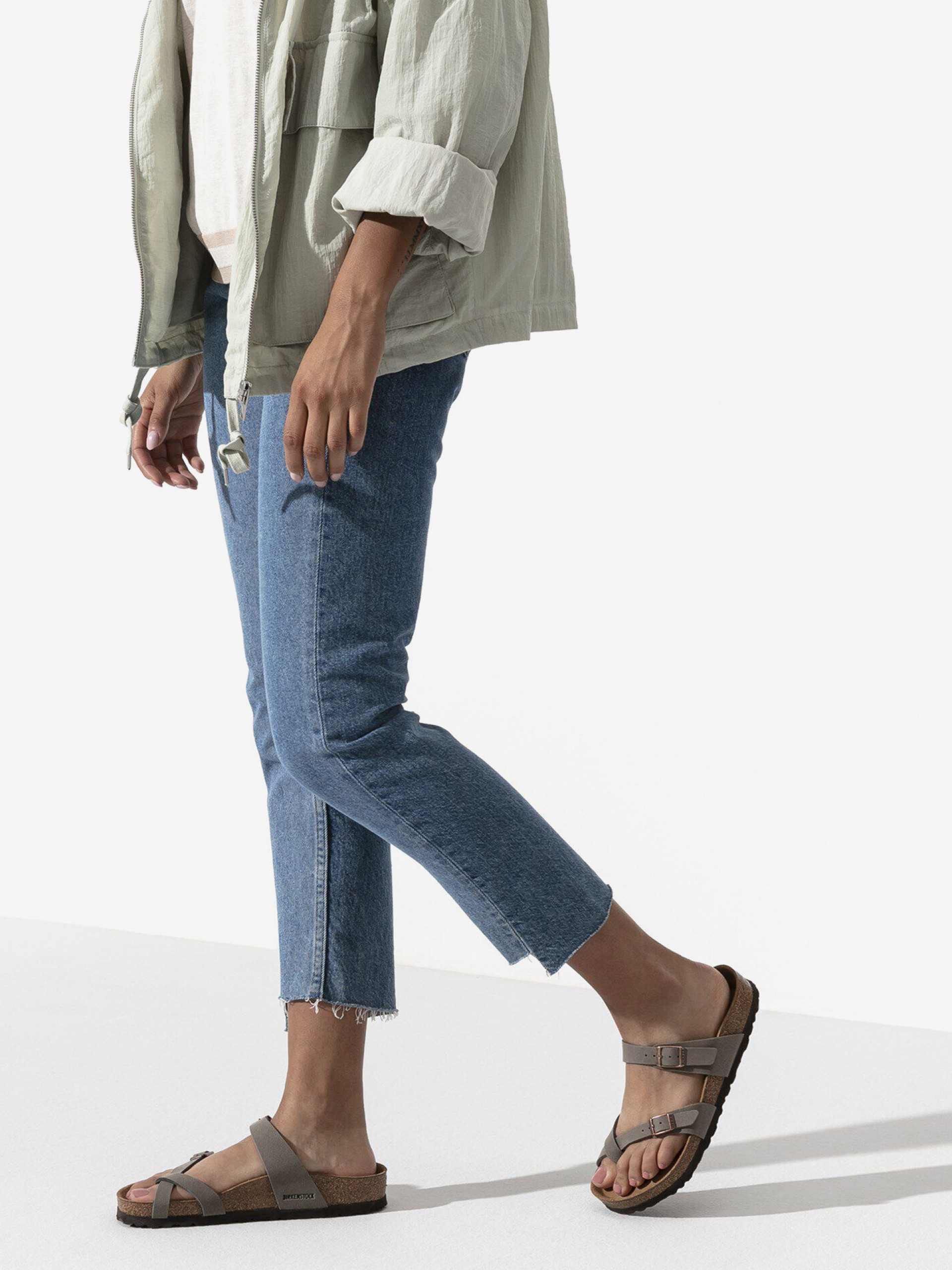 Chinelos Birkenstock Mayari Birko-Flor Cinzentos