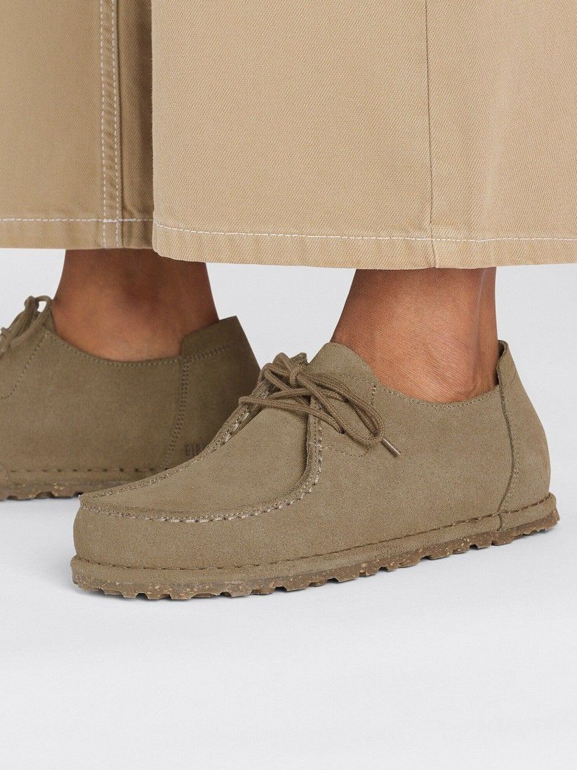Sapatos Birkenstock Utti Lace Couro em Camura Bege