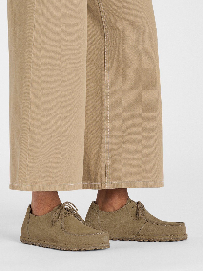 Sapatos Birkenstock Utti Lace Couro em Camura Bege