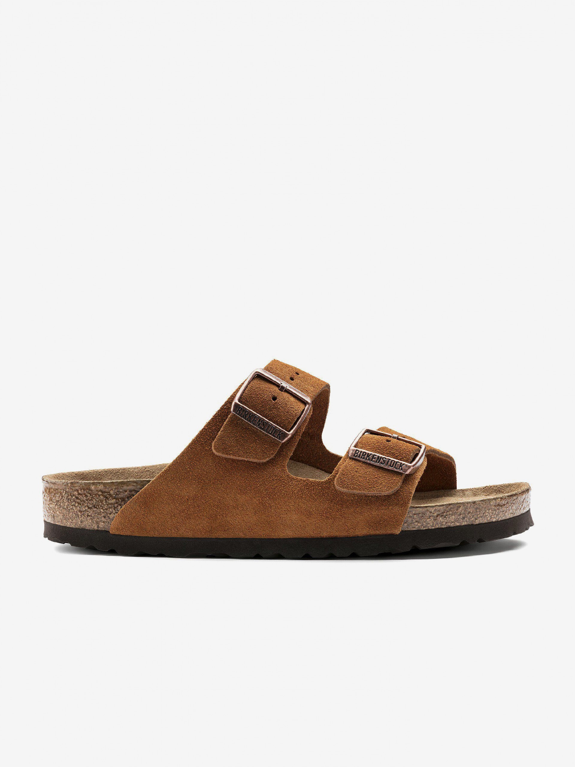 Birkenstock Arizona Soft Footbed Suede Camel Slides