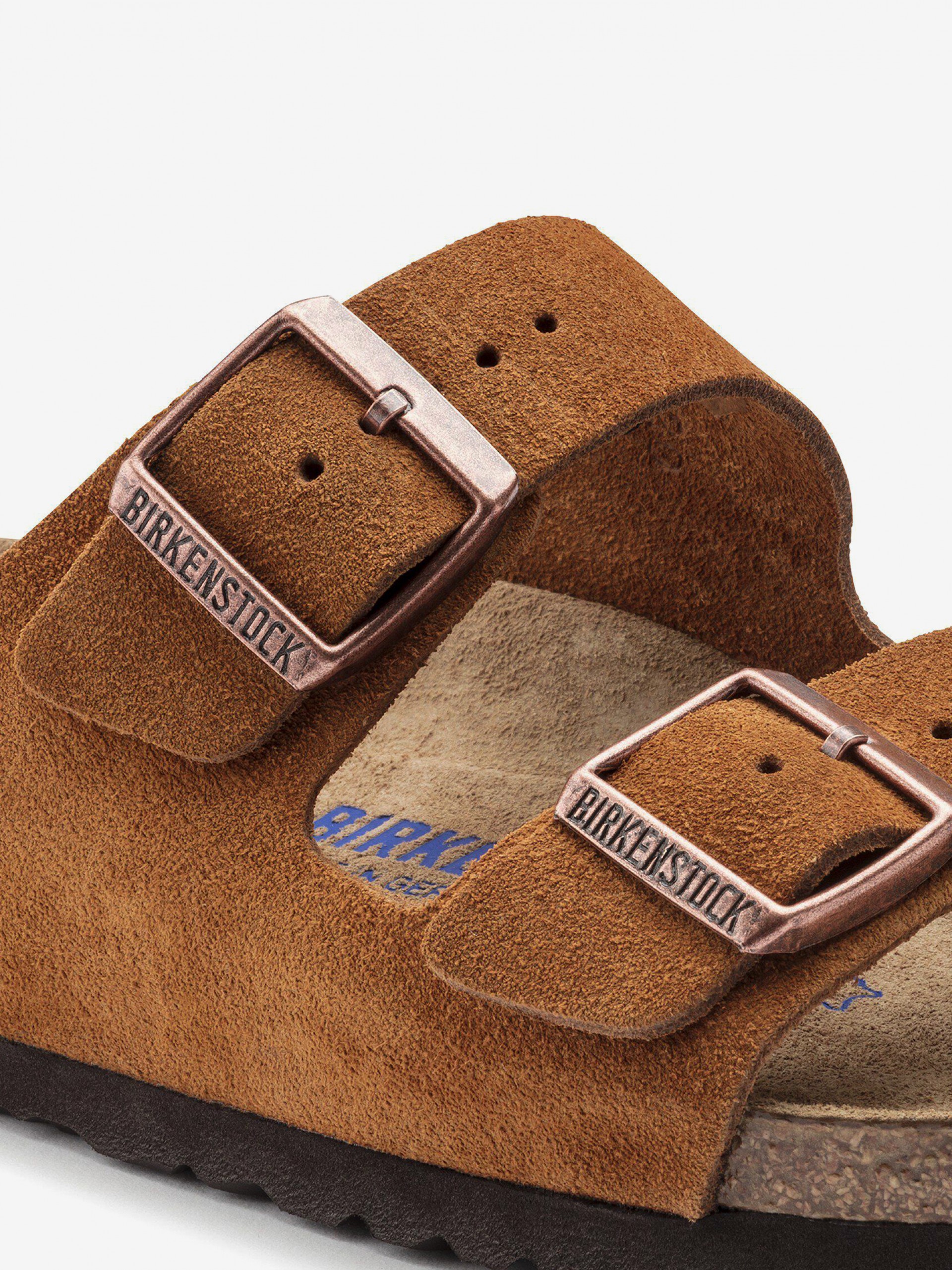 Birkenstock Arizona Soft Footbed Suede Camel Slides