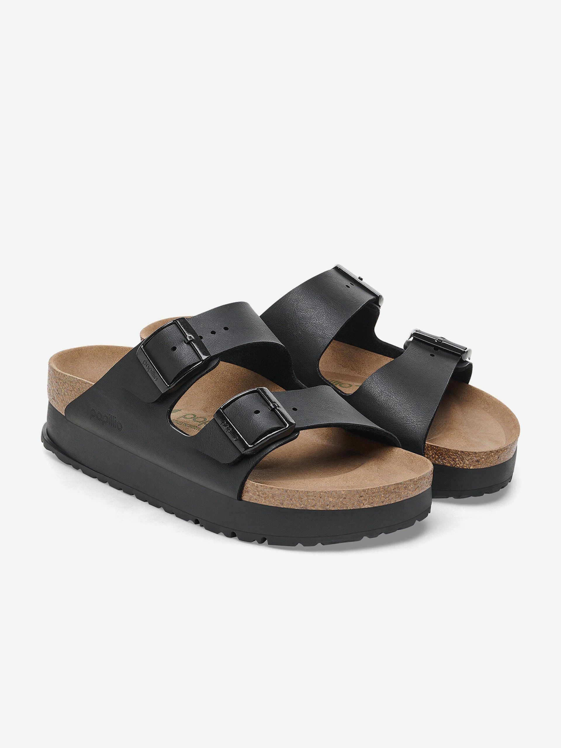 Chanclas Birkenstock Arizona III Papillio Flex Platform Birko-Flor Negras