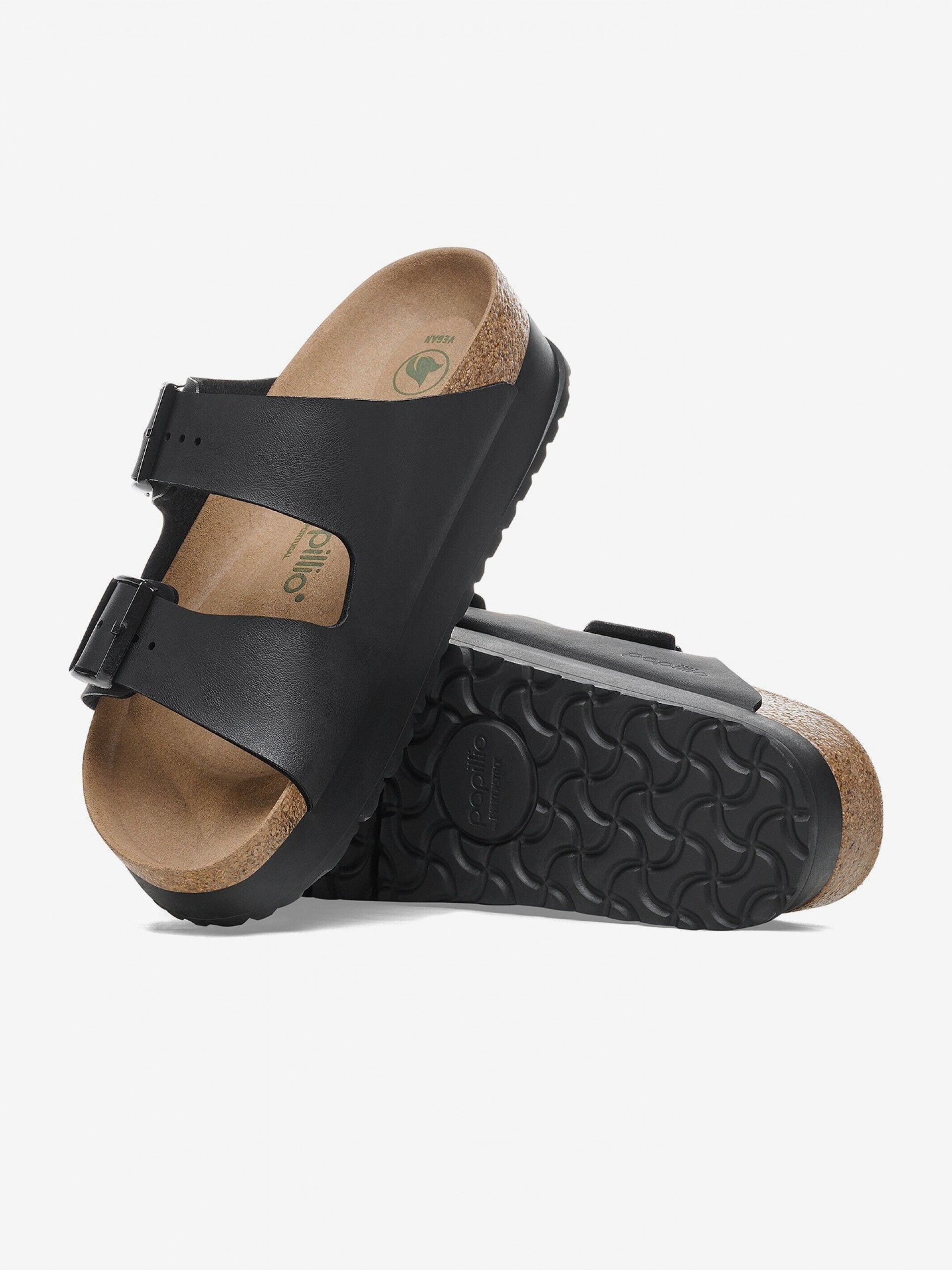 Chanclas Birkenstock Arizona III Papillio Flex Platform Birko-Flor Negras