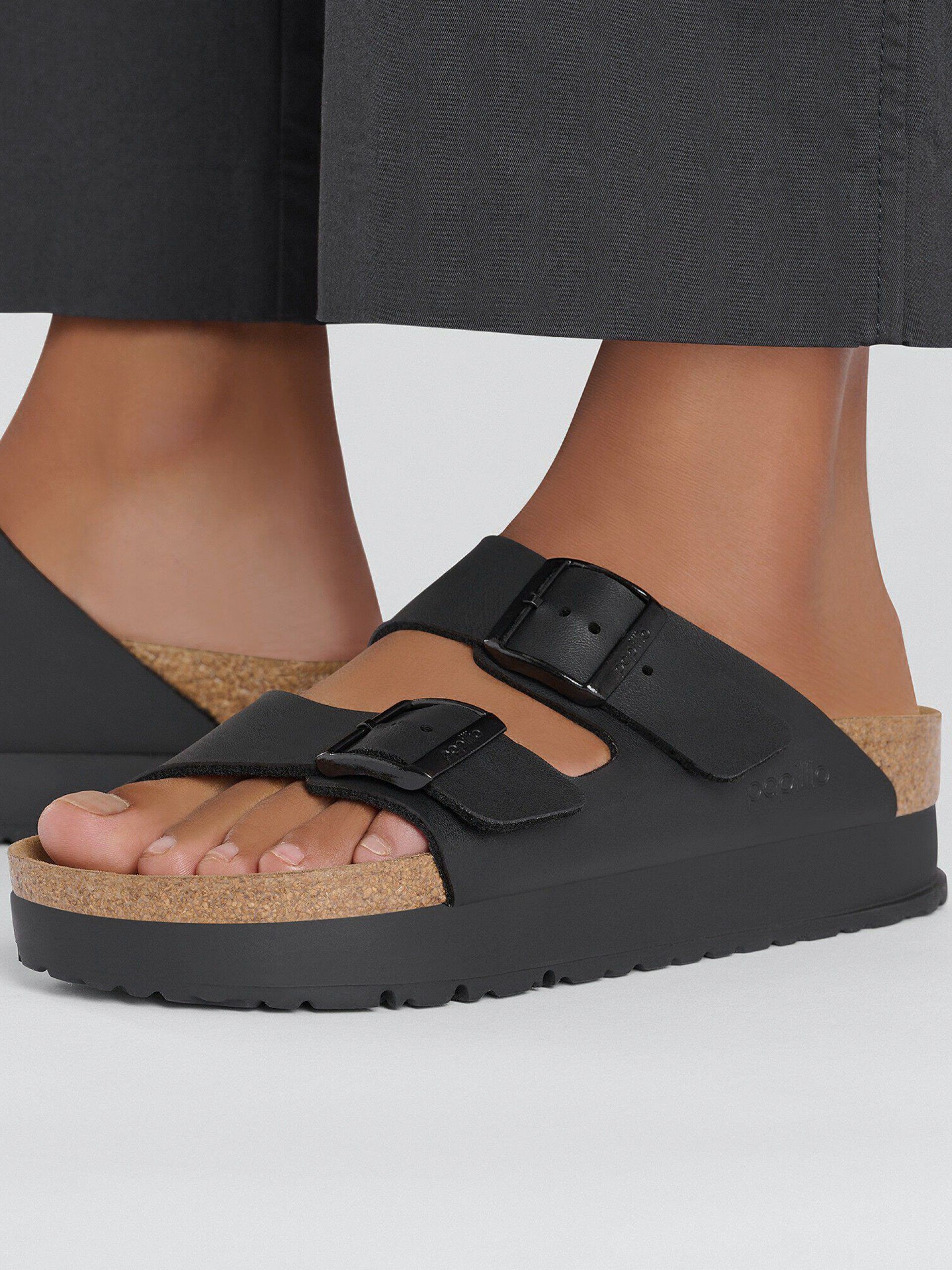 Chanclas Birkenstock Arizona III Papillio Flex Platform Birko-Flor Negras