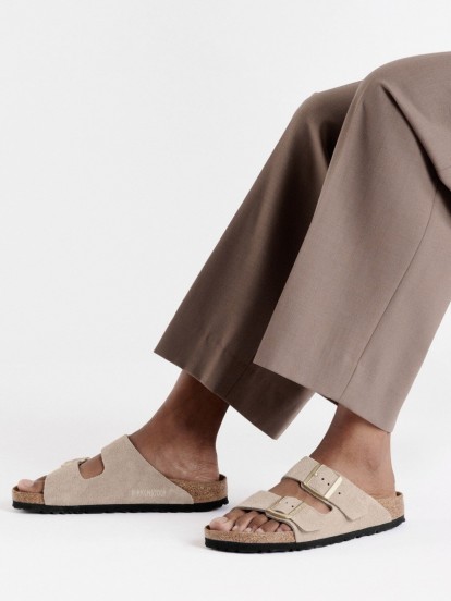 Chanclas Birkenstock Arizona SFB Gamuza Beige