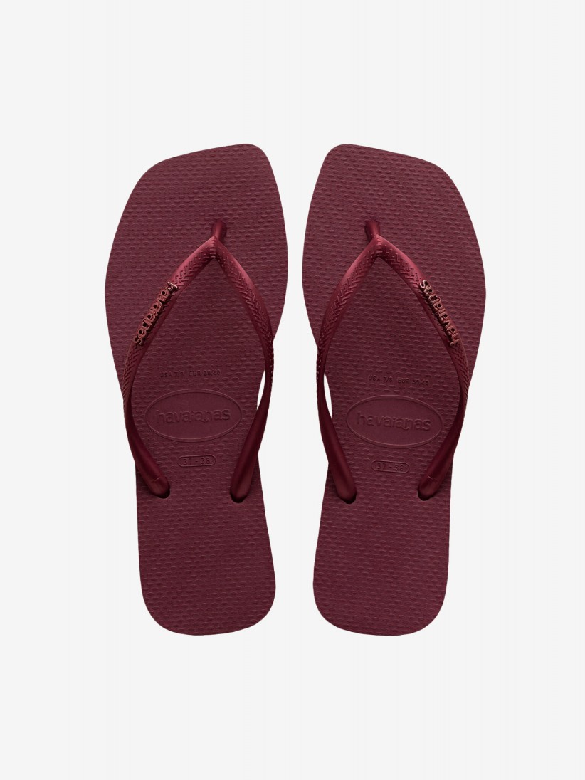 Chinelos Havaianas Square Logo Metallic Bordeaux