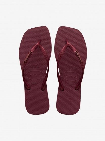 Chanclas Havaianas Square Logo Metallic Burdeos