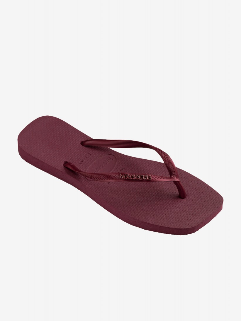 Chinelos Havaianas Square Logo Metallic Bordeaux