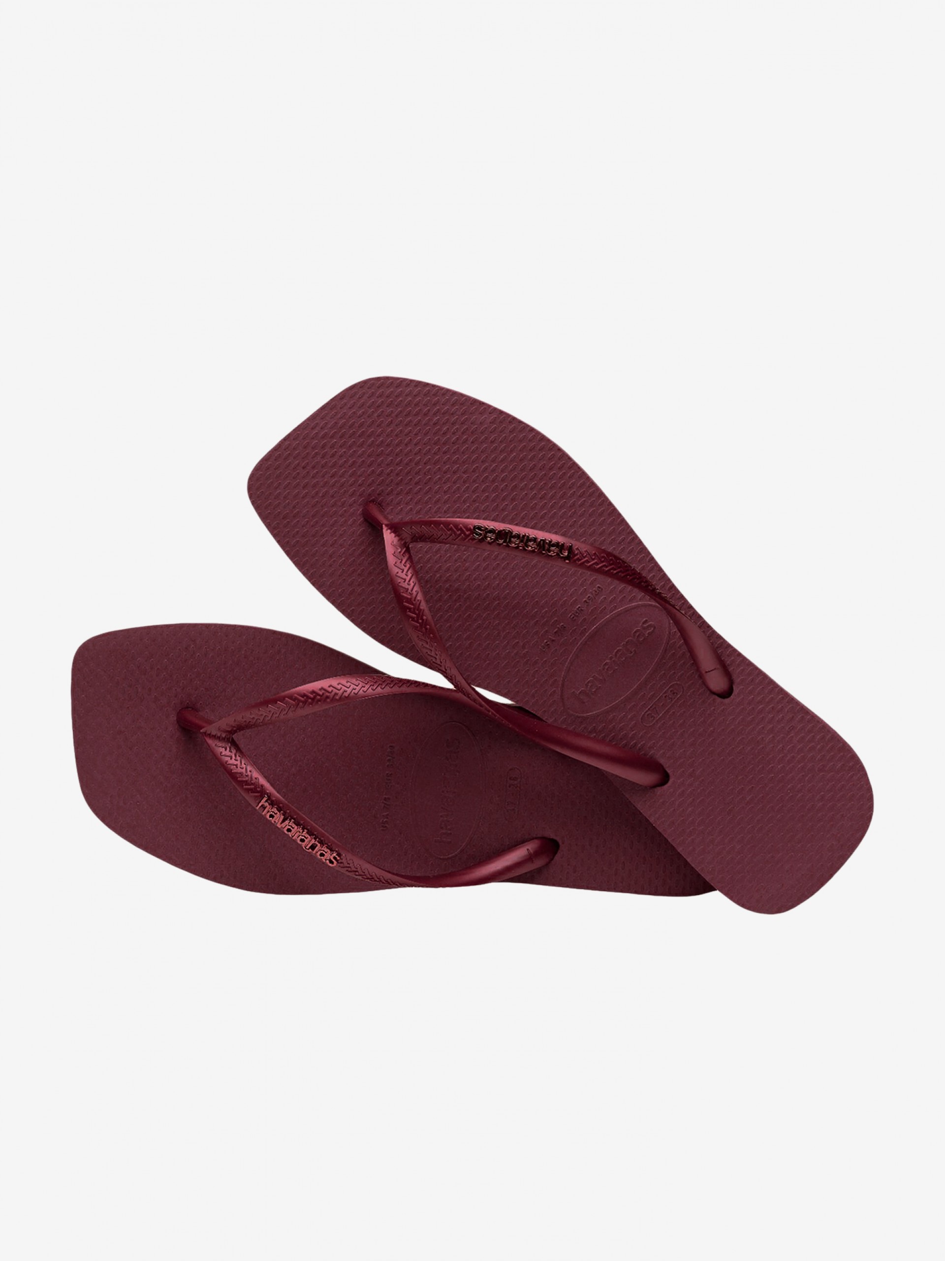 Chanclas Havaianas Square Logo Metallic Burdeos