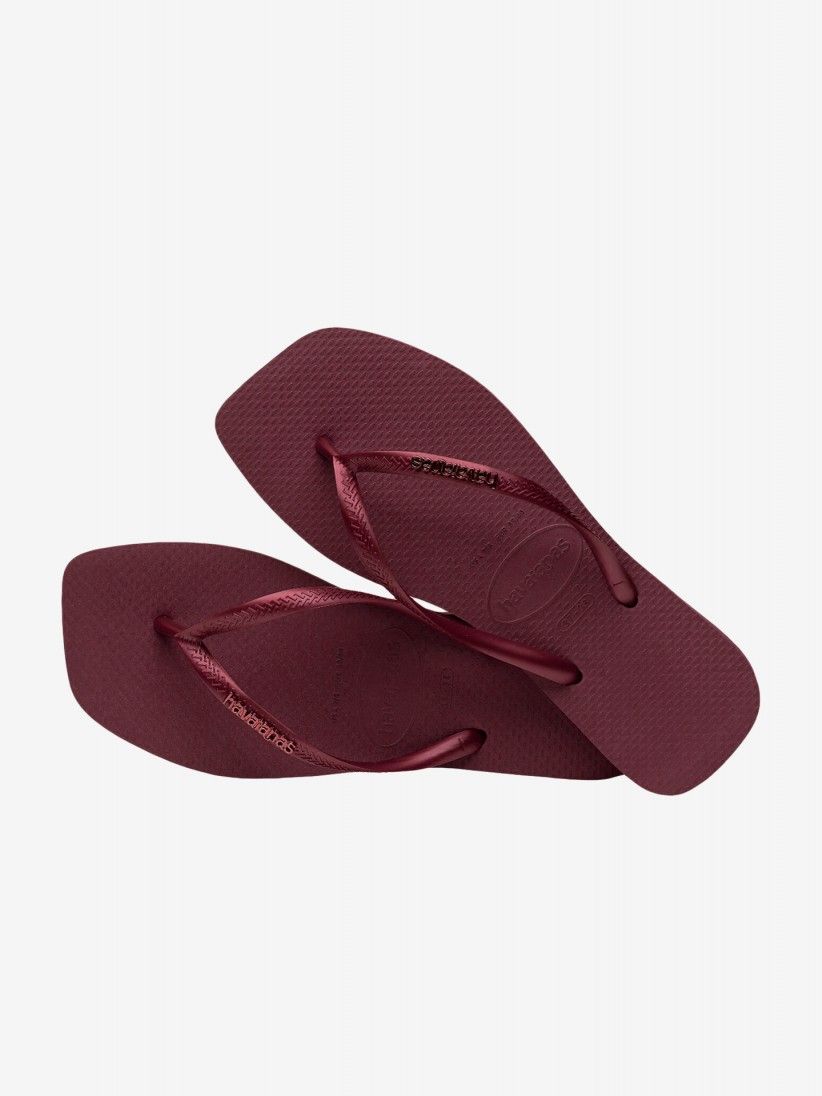 Chinelos Havaianas Square Logo Metallic Bordeaux