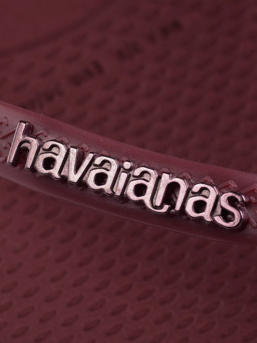 Chinelos Havaianas Square Logo Metallic Bordeaux
