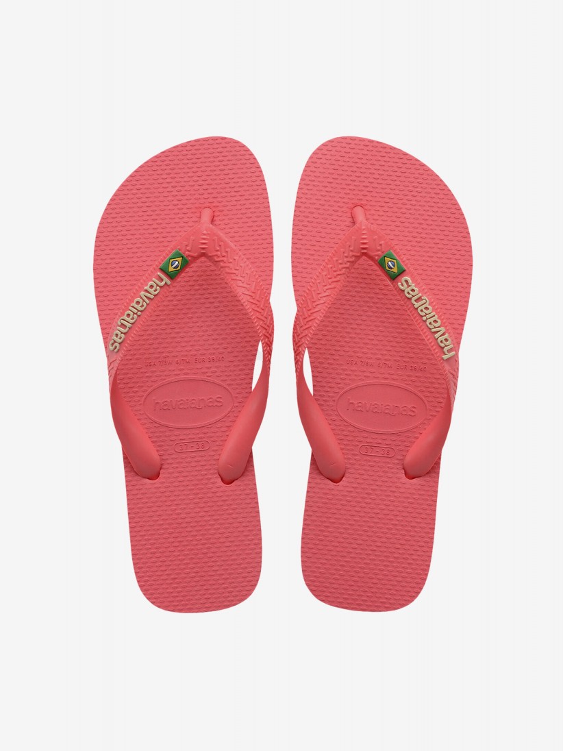Chinelos Havaianas Brasil Logo Rosa