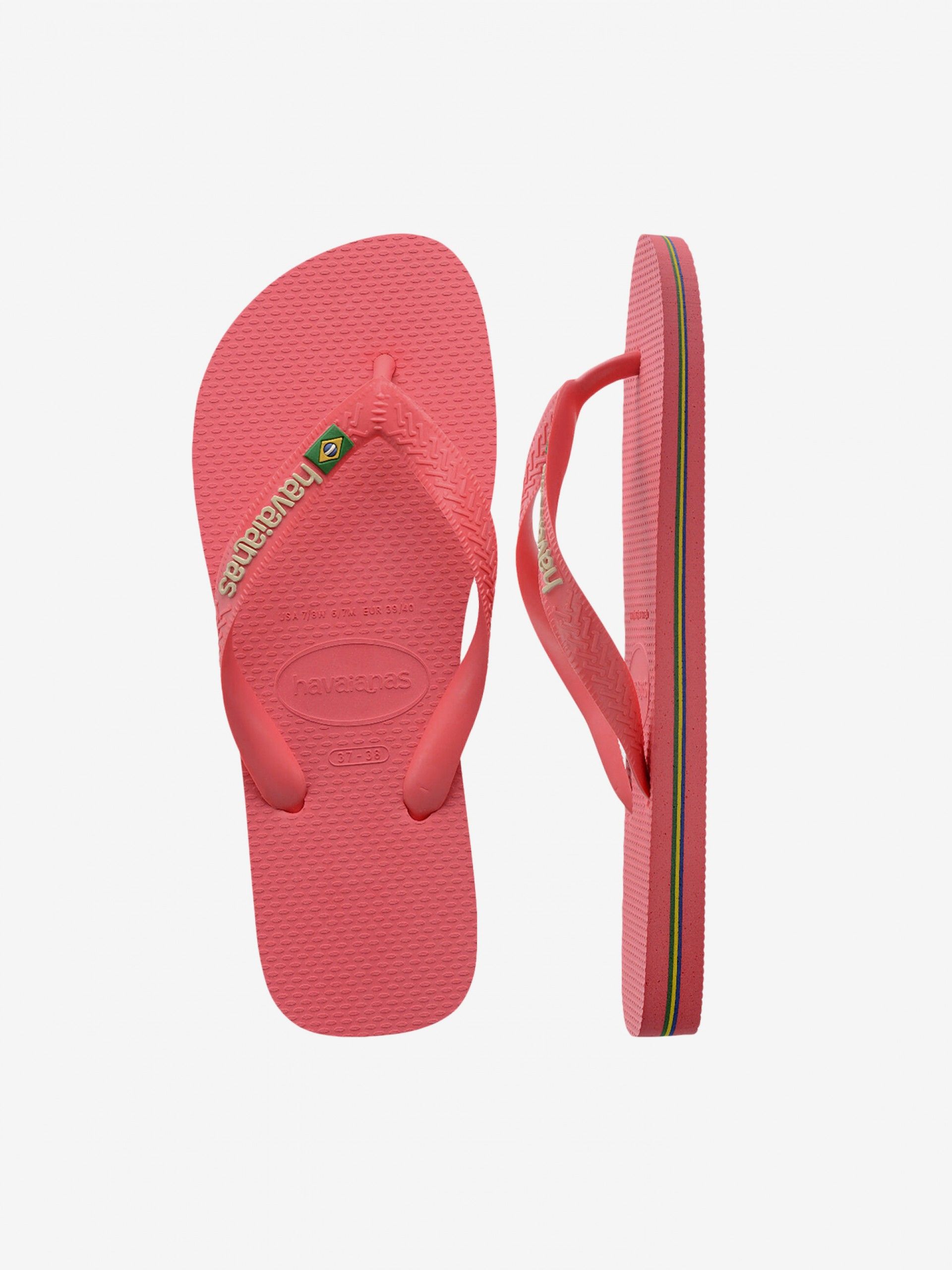 Chinelos Havaianas Brasil Logo Rosa