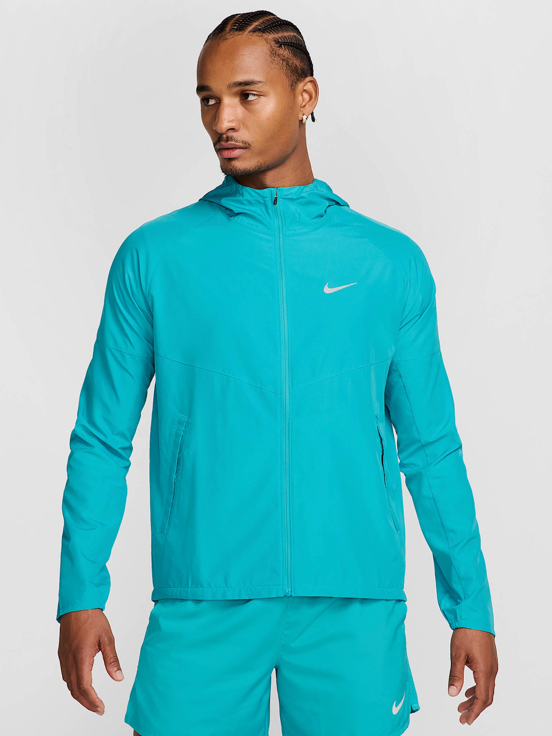 Chaqueta con Capucha de Running Nike Repel Miler Azul Para Hombre