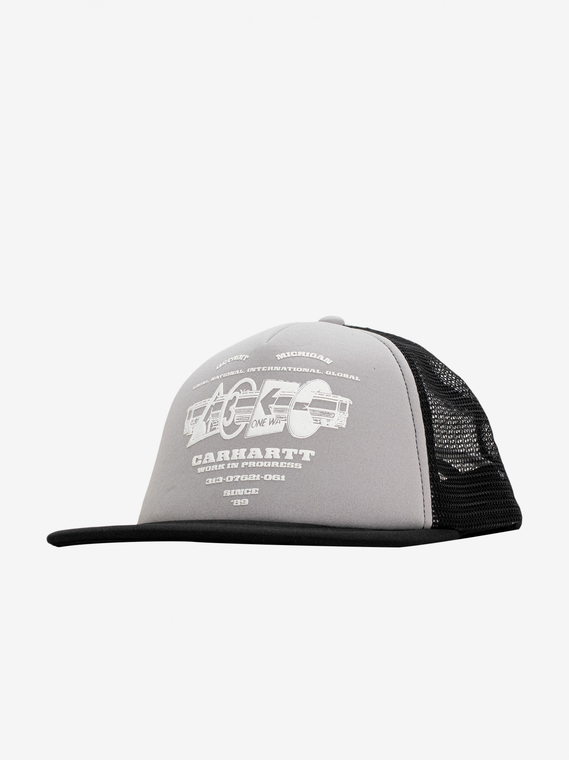 Carhartt WIP Runaway Trucker Black and Grey Cap