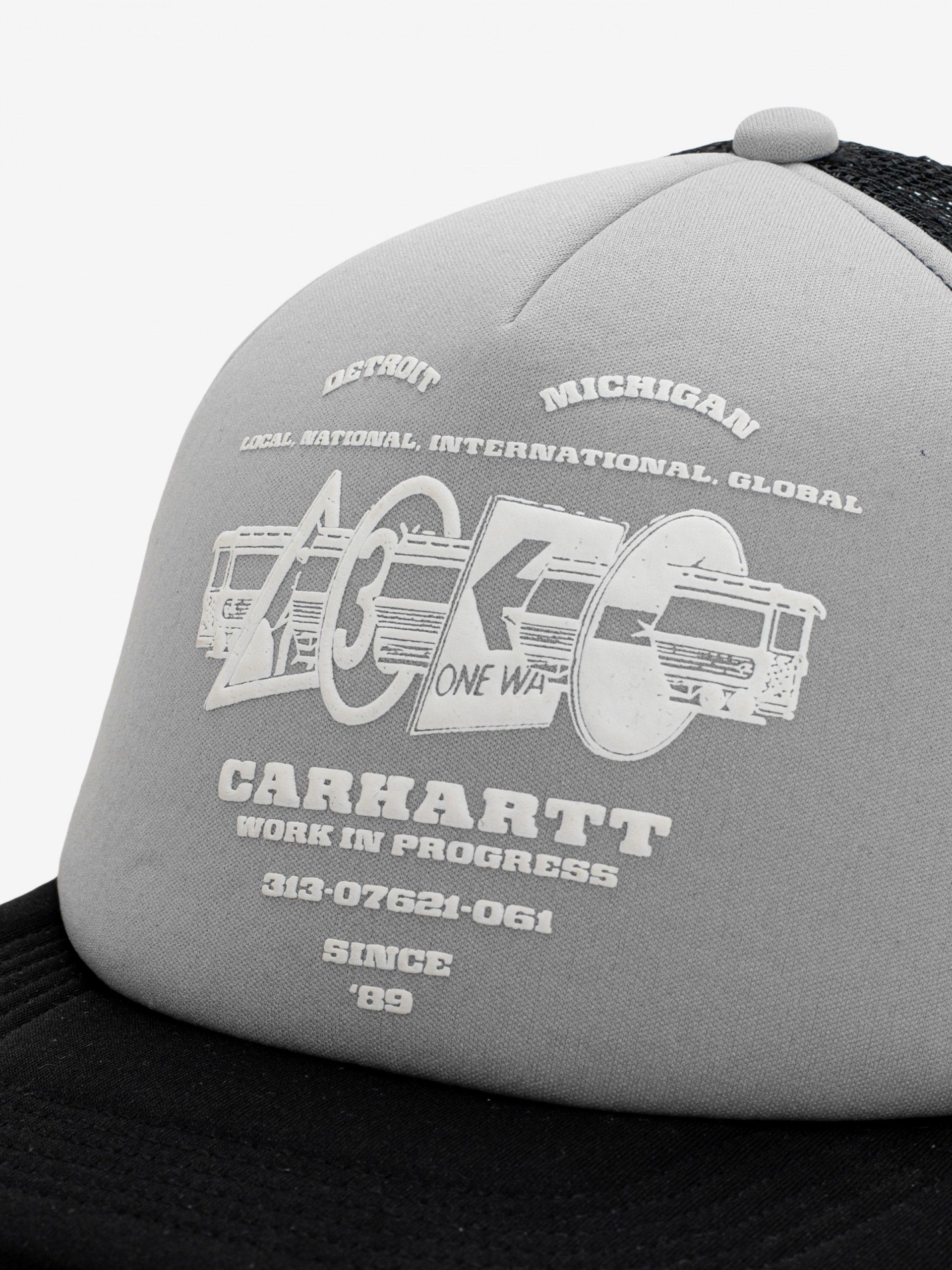 Carhartt WIP Runaway Trucker Black and Grey Cap