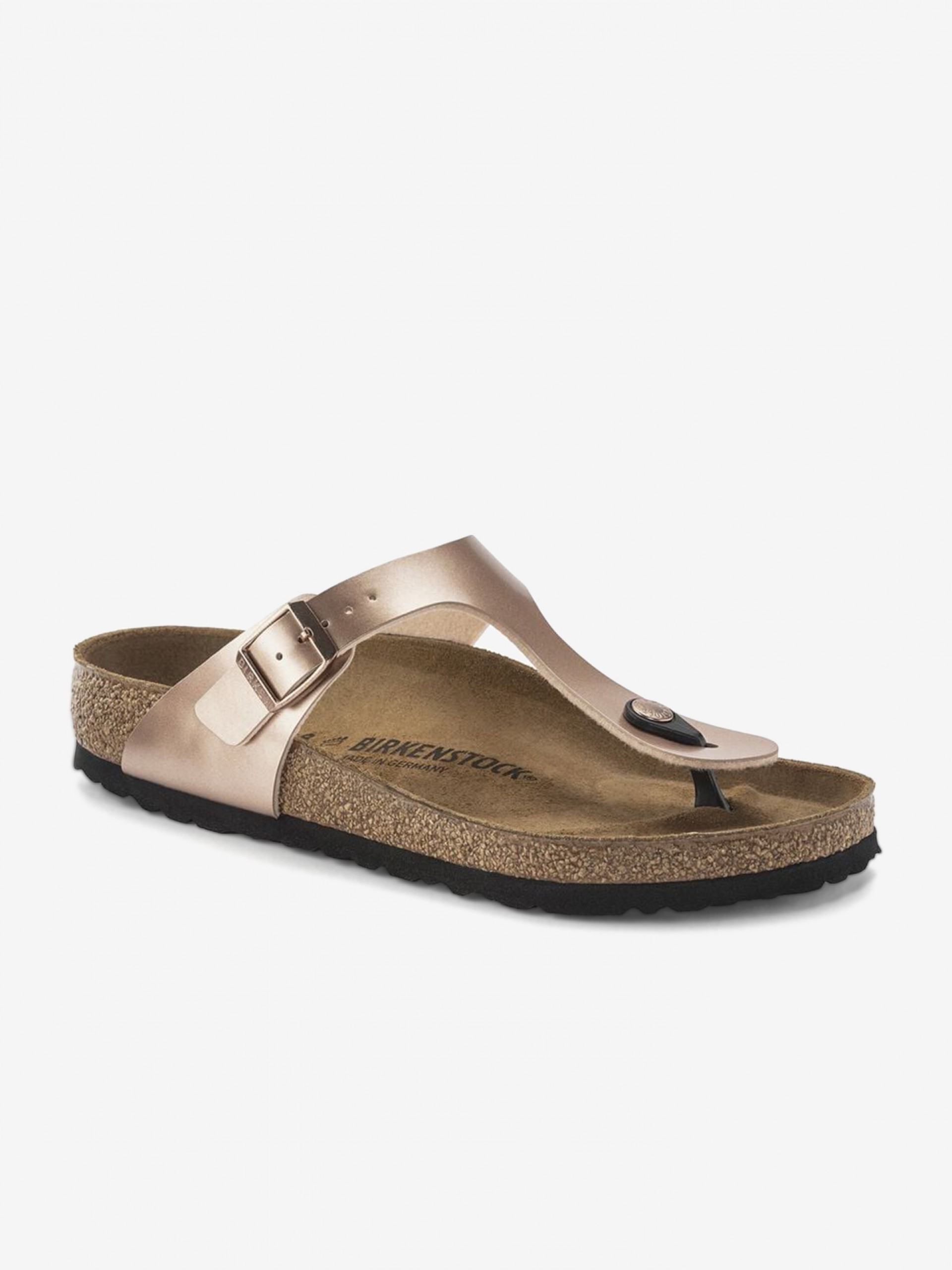 Chinelos Birkenstock Gizeh Birko-Flor Rosa Dourado