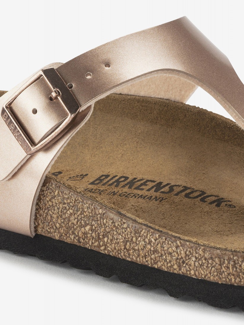 Chinelos Birkenstock Gizeh Birko-Flor Rosa Dourado