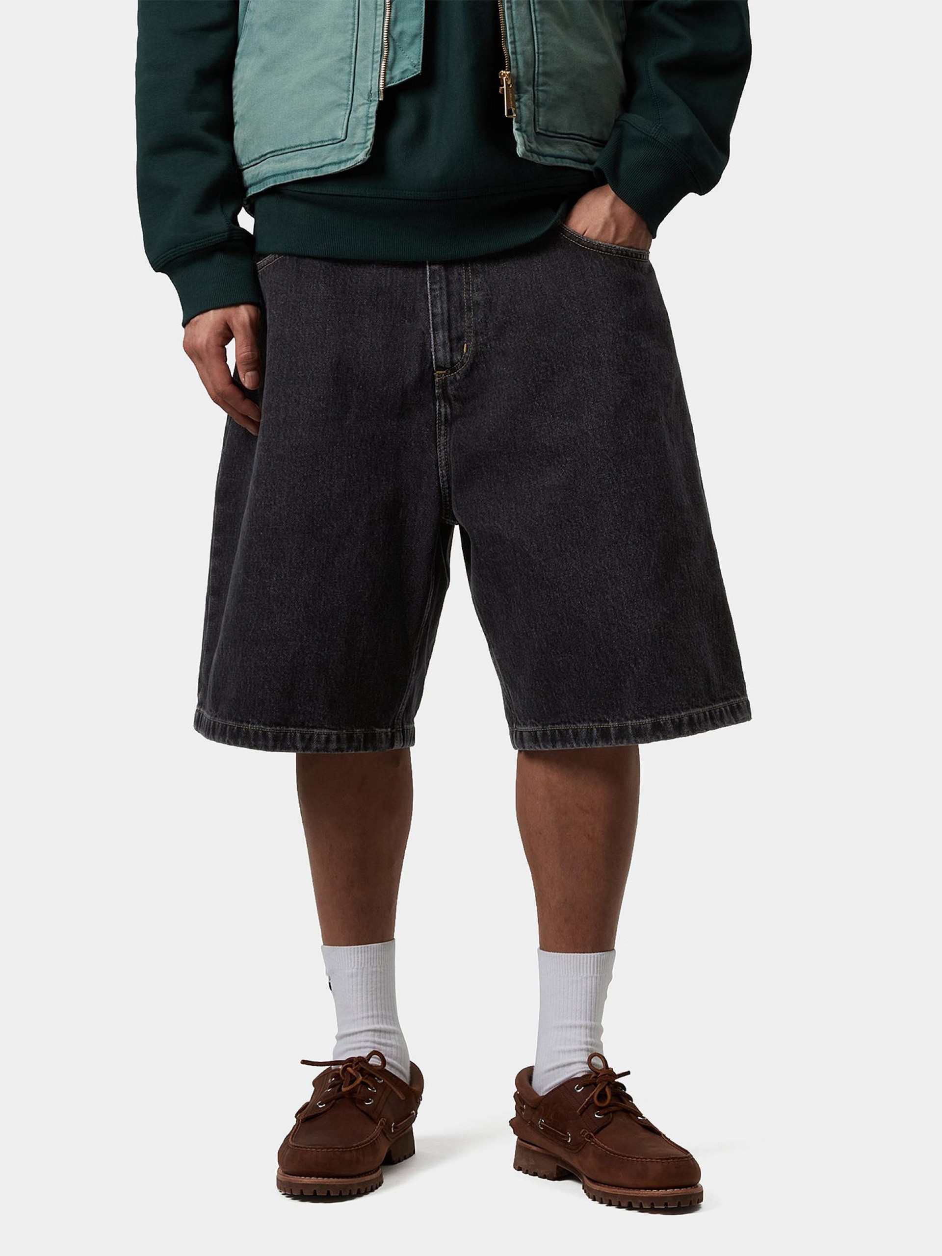 Carhartt WIP Brandon Black Denim Shorts