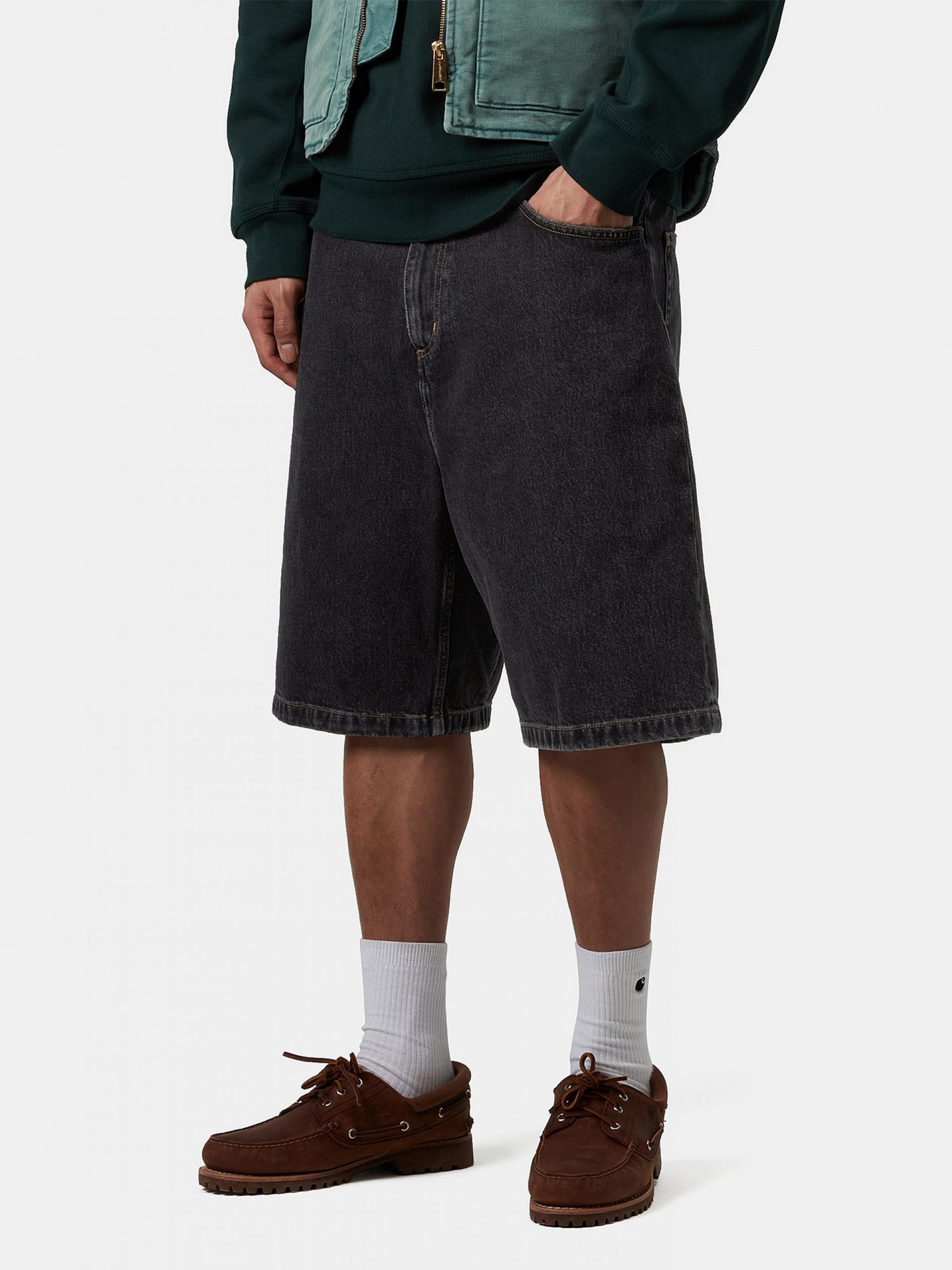 Carhartt WIP Brandon Black Denim Shorts