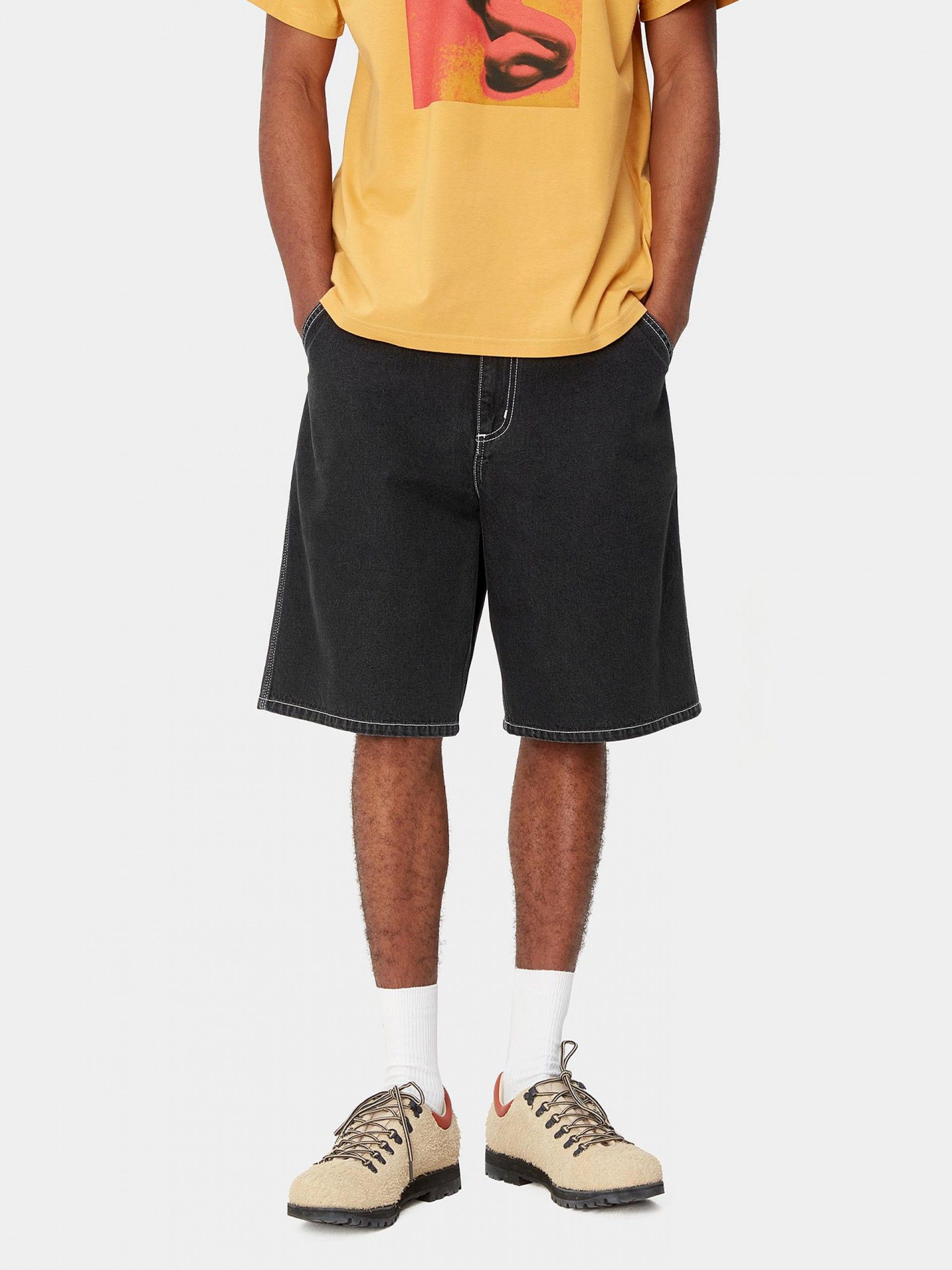 Carhartt WIP Simple Black Denim Shorts