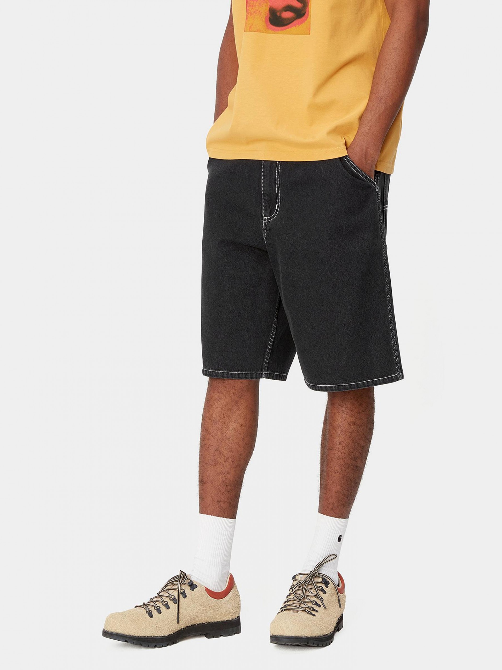 Carhartt WIP Simple Black Denim Shorts
