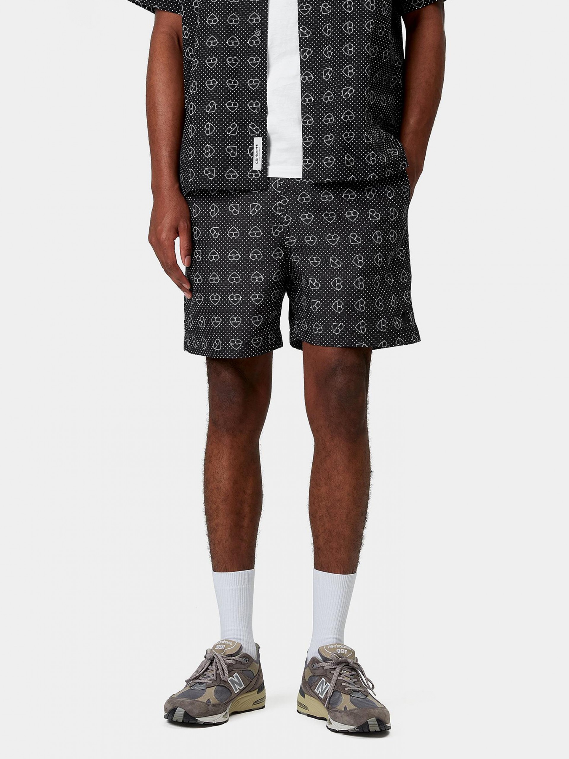 Carhartt WIP Slater Black Printed Swimming Shorts