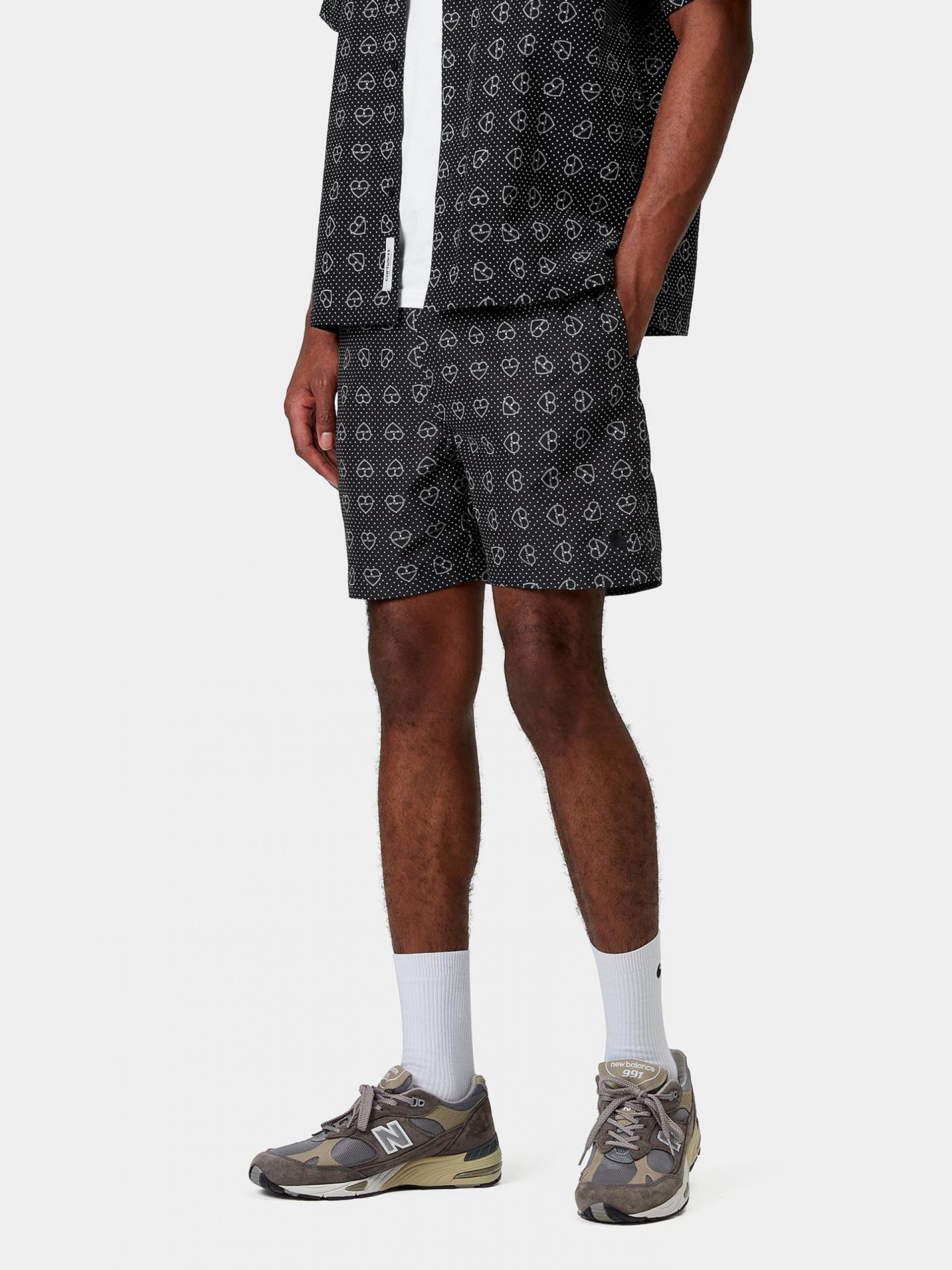 Carhartt WIP Slater Black Printed Swimming Shorts