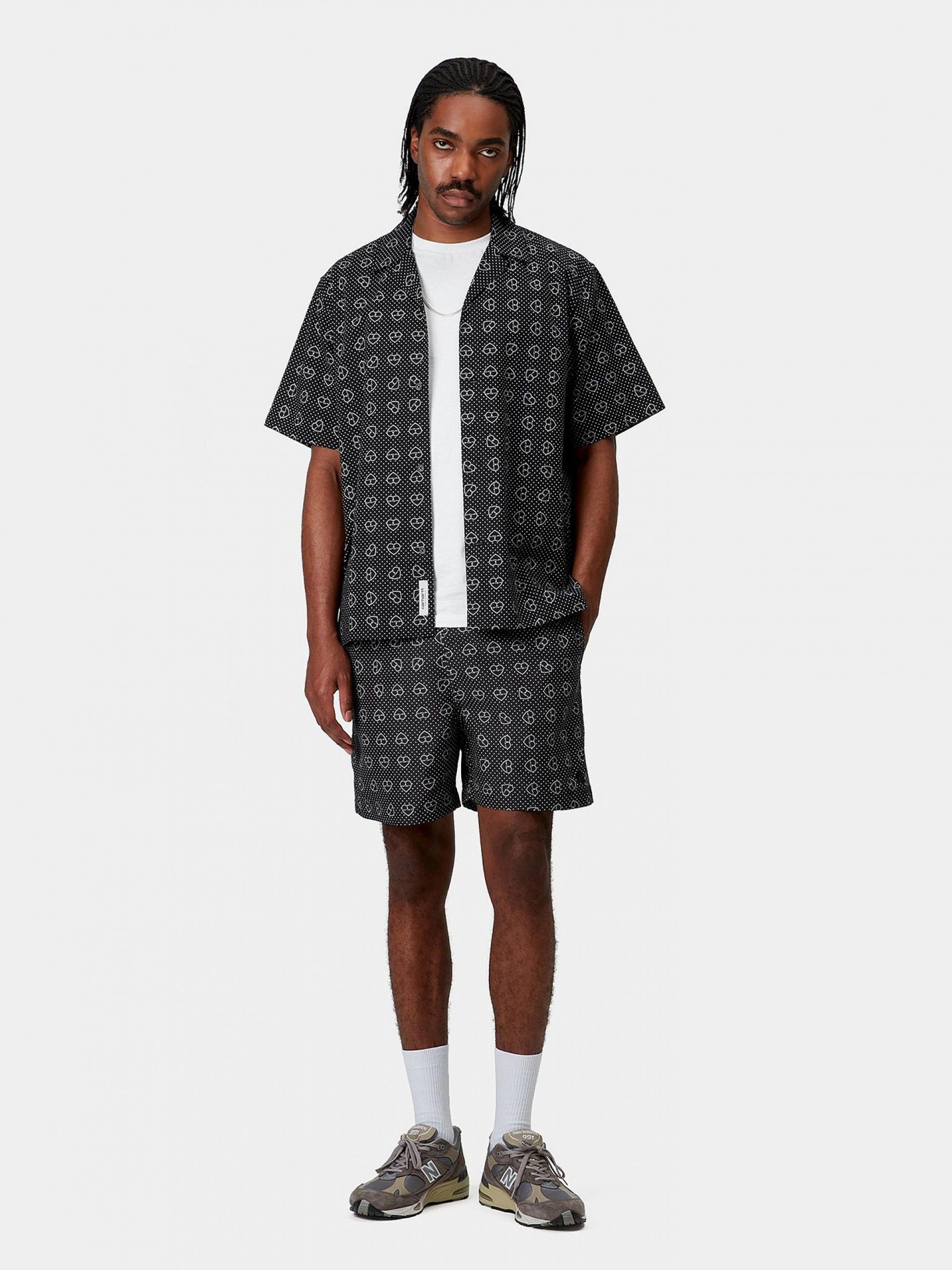 Carhartt WIP Slater Black Printed Swimming Shorts