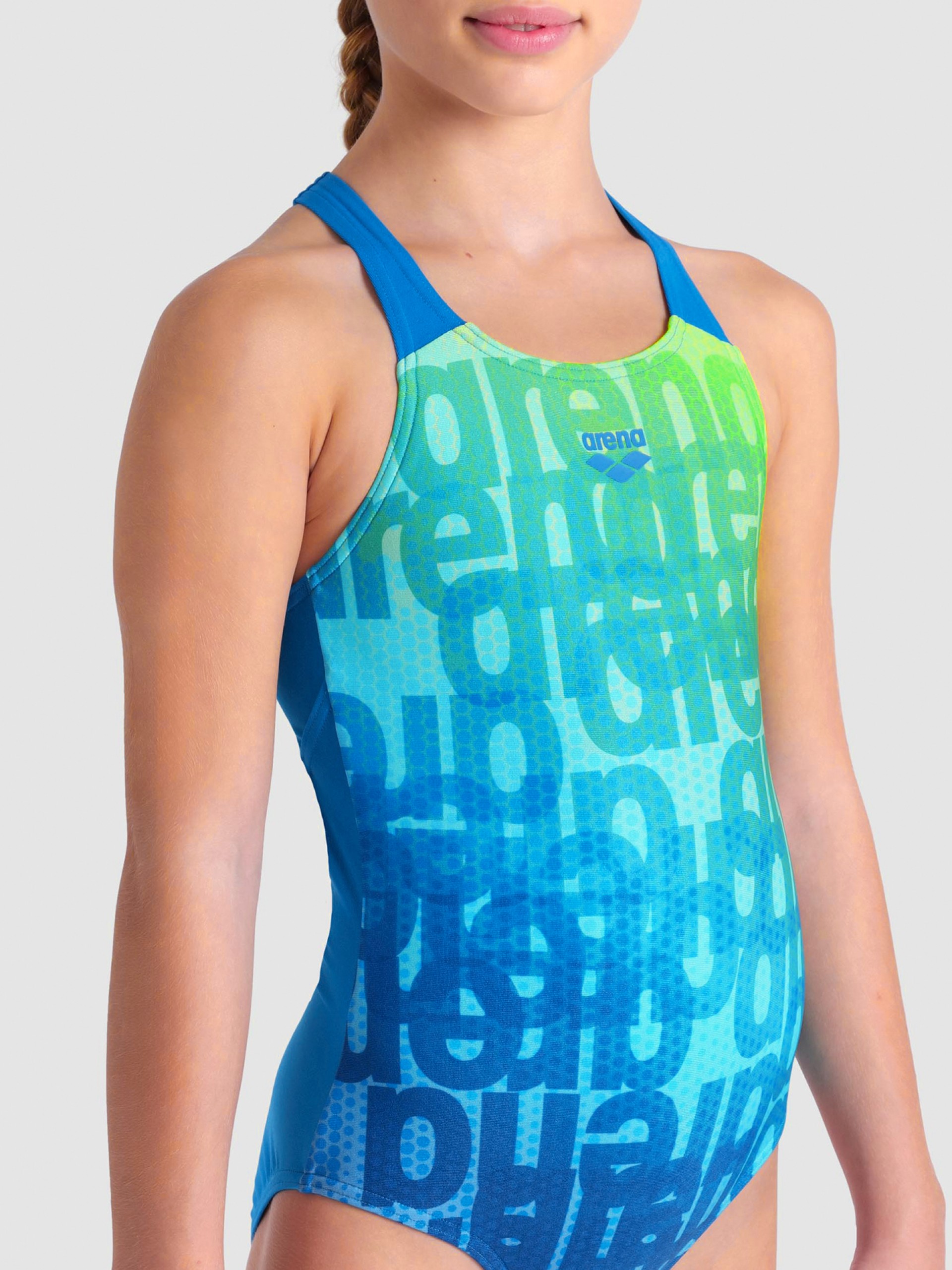 Fato de Banho Arena Multi Colours Kids Azul e Verde