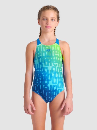 Arena Multi Colours Kids Blue and Green Swimsuit
