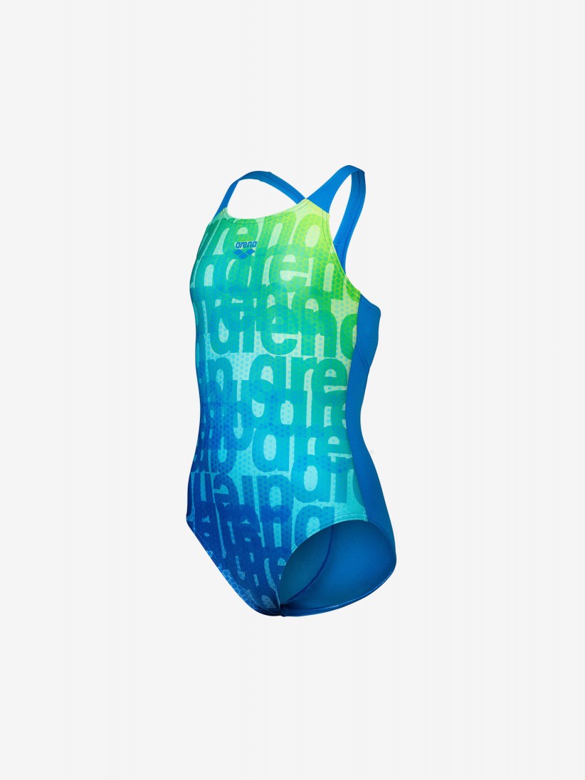 Fato de Banho Arena Multi Colours Kids Azul e Verde