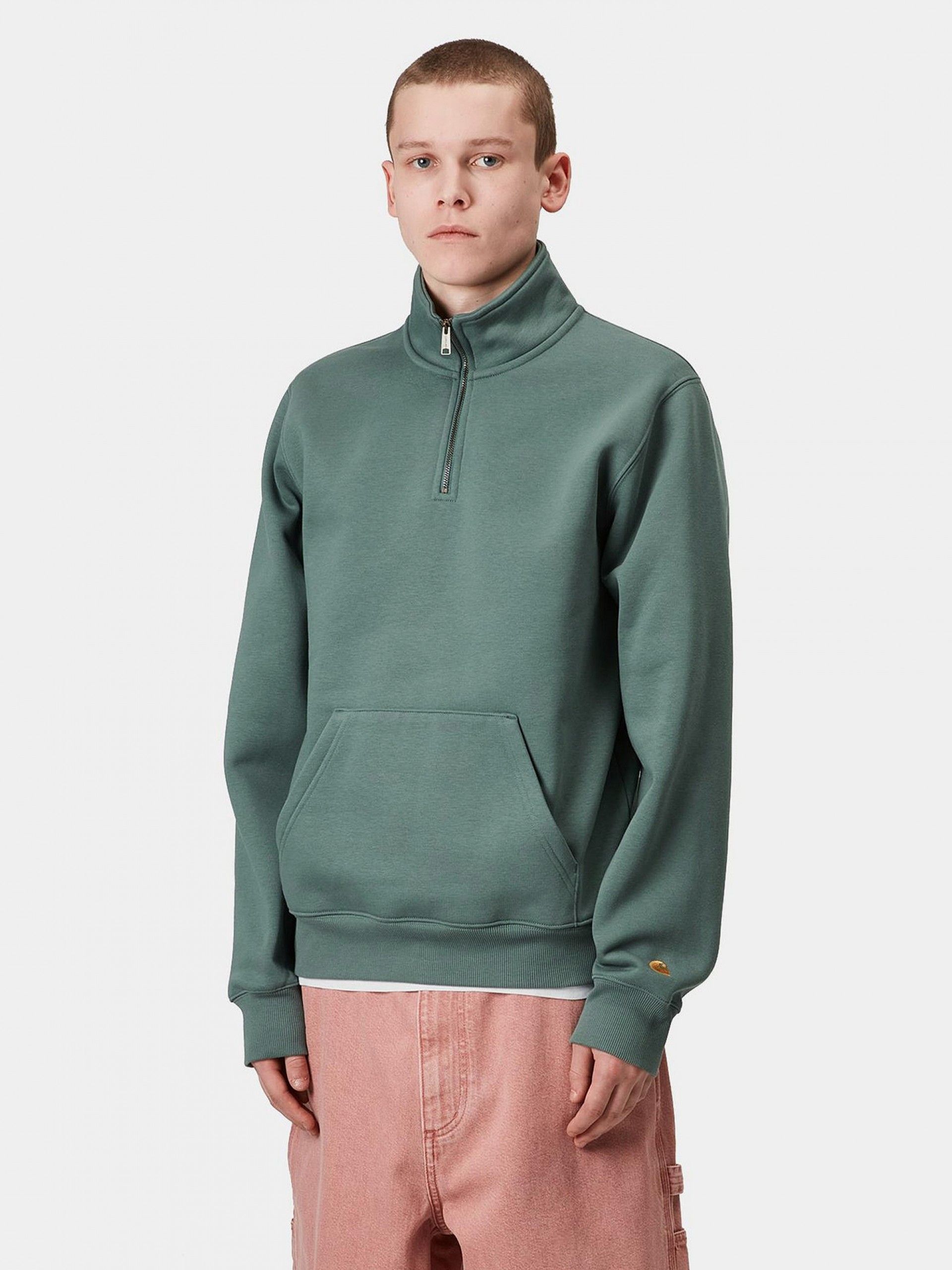Sudadera con Cremallera Carhartt WIP Chase Neck Verde