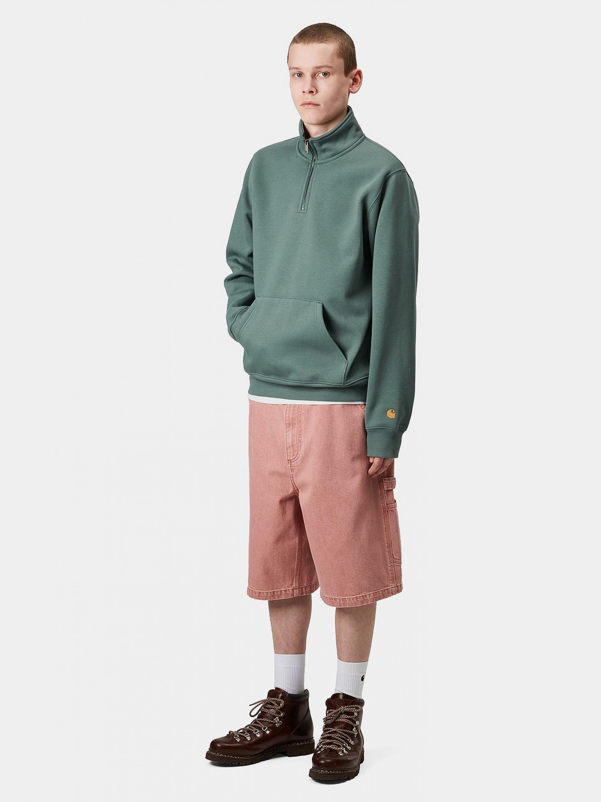 Sudadera con Cremallera Carhartt WIP Chase Neck Verde