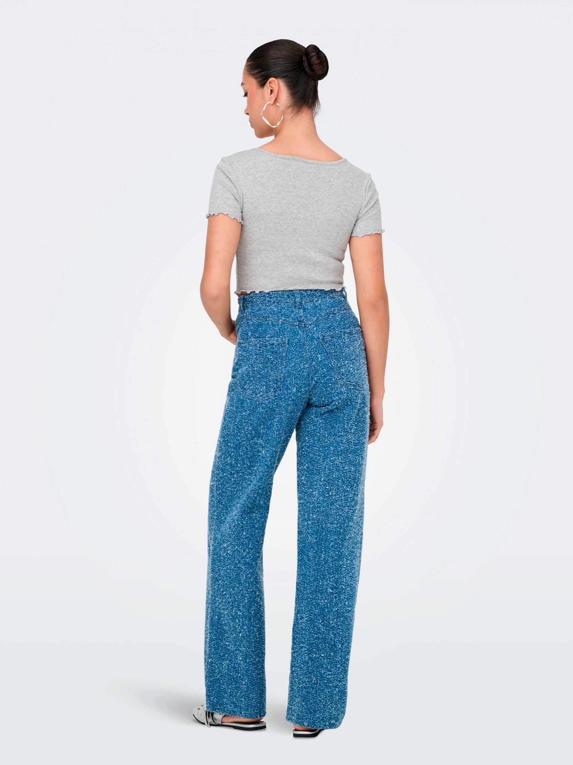 Camiseta ONLBetty S7S V-Neck Gris Para Mujer