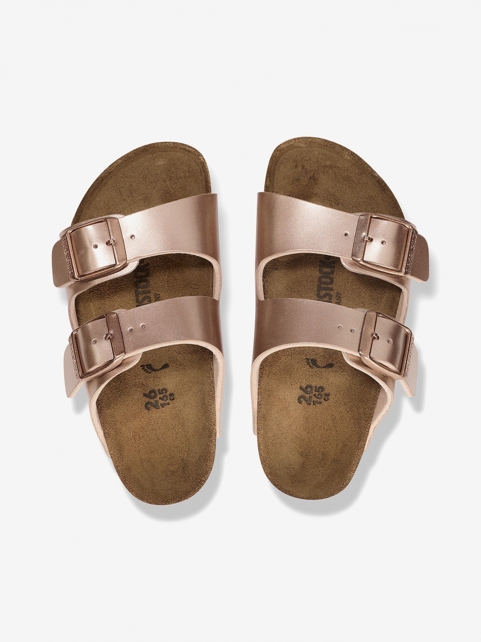 Chinelos Birkenstock Arizona Birko-Flor Kids Rosa Dourado