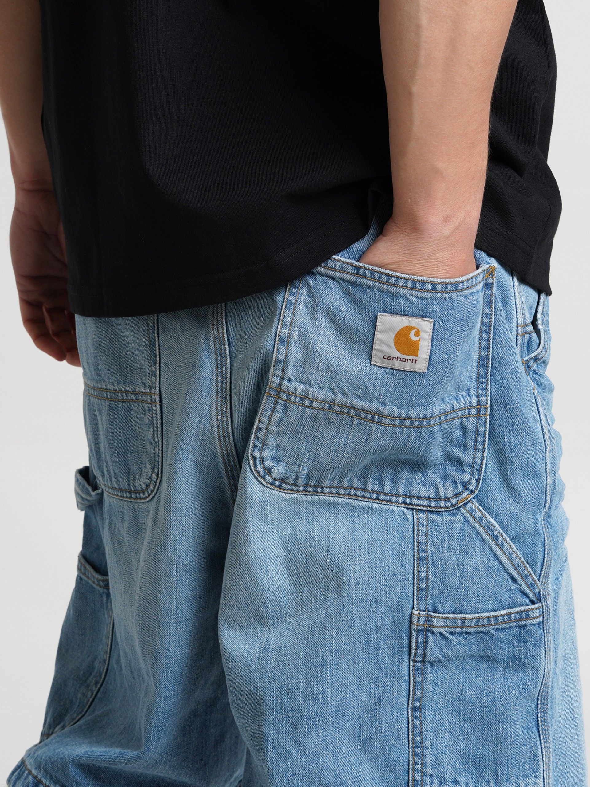 Carhartt WIP OG Single Knee Blue Denim Shorts