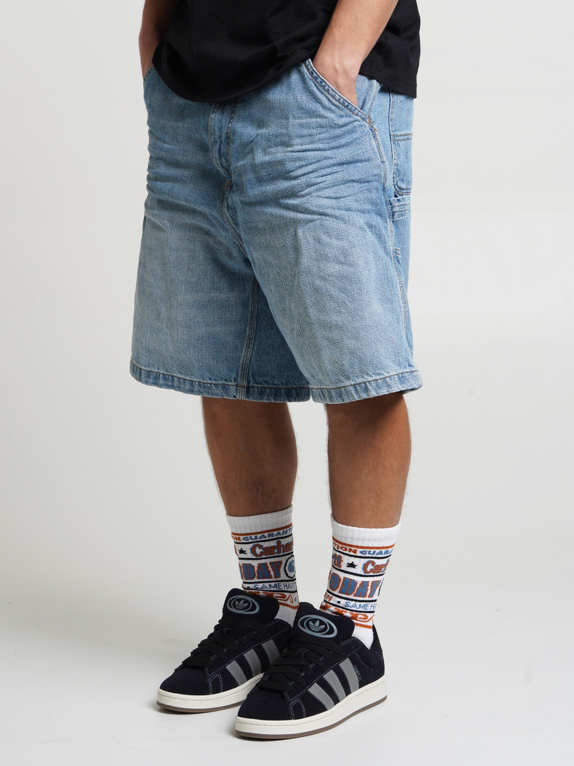 Carhartt WIP OG Single Knee Blue Denim Shorts