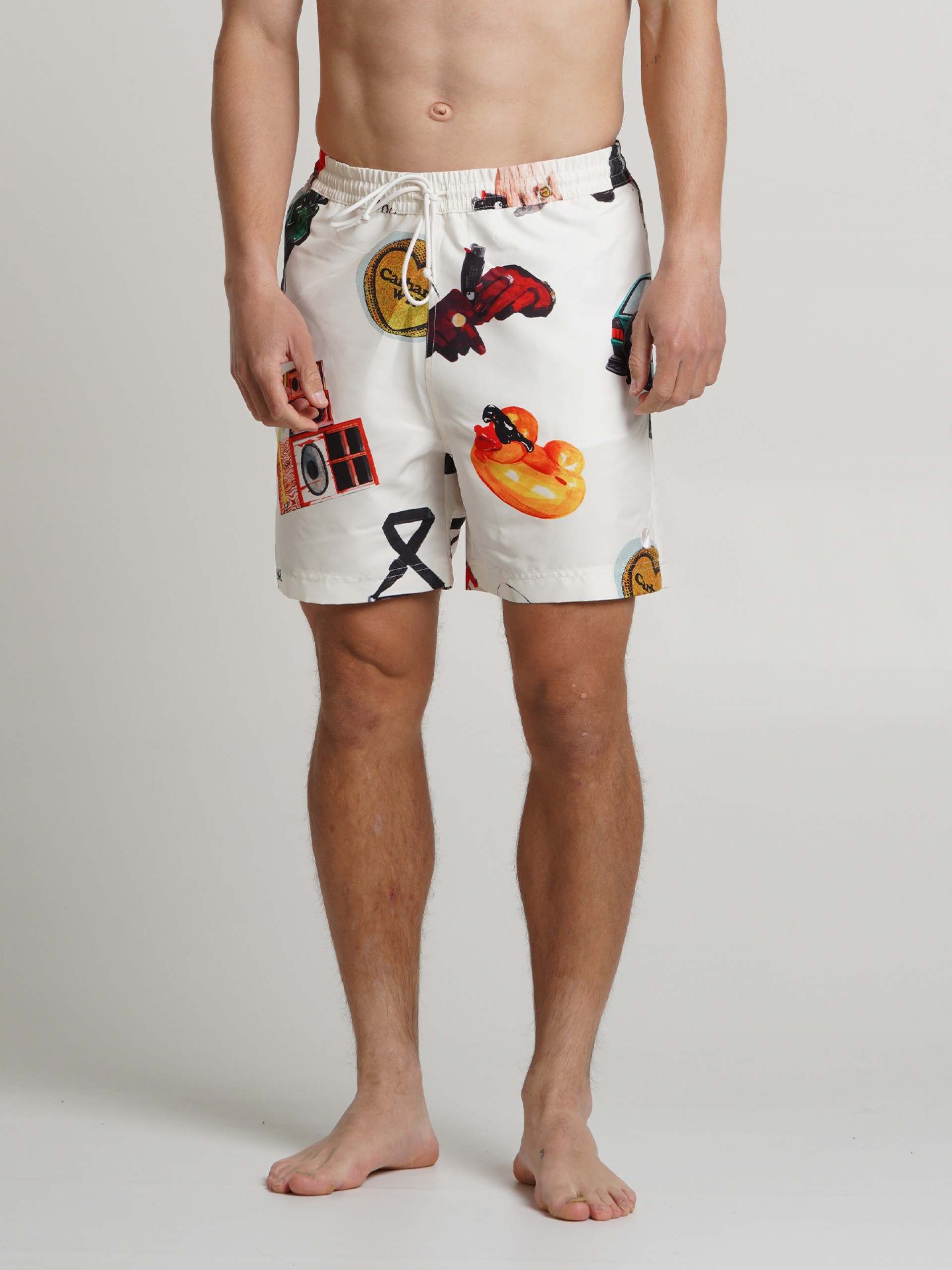 Carhartt WIP Slater White Printed Swimming Shorts