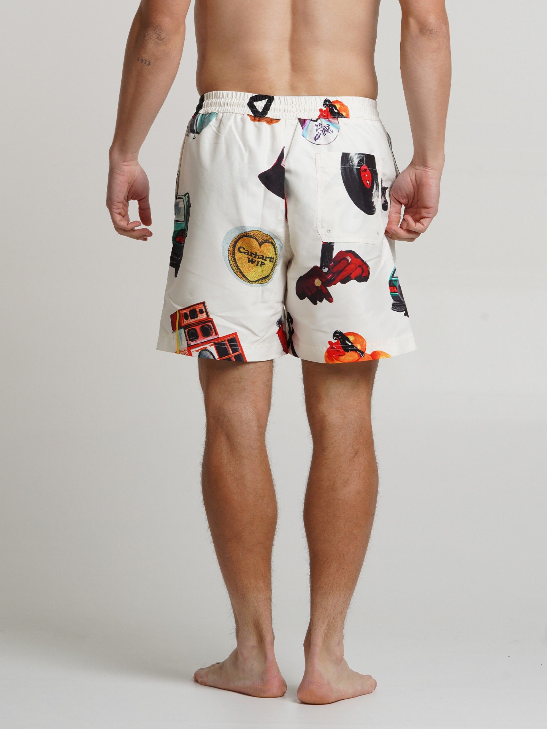 Carhartt WIP Slater White Printed Swimming Shorts