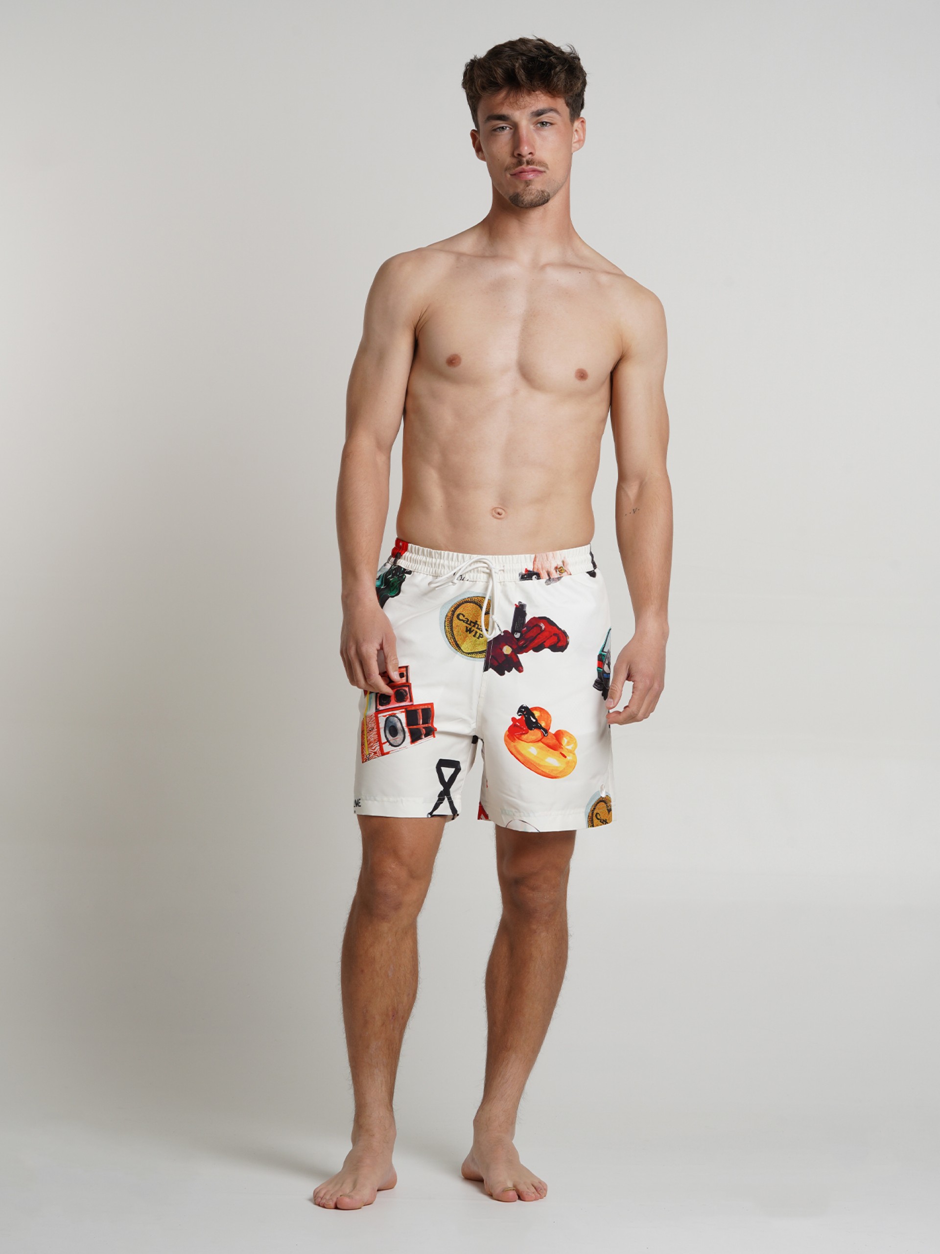 Carhartt WIP Slater White Printed Swimming Shorts