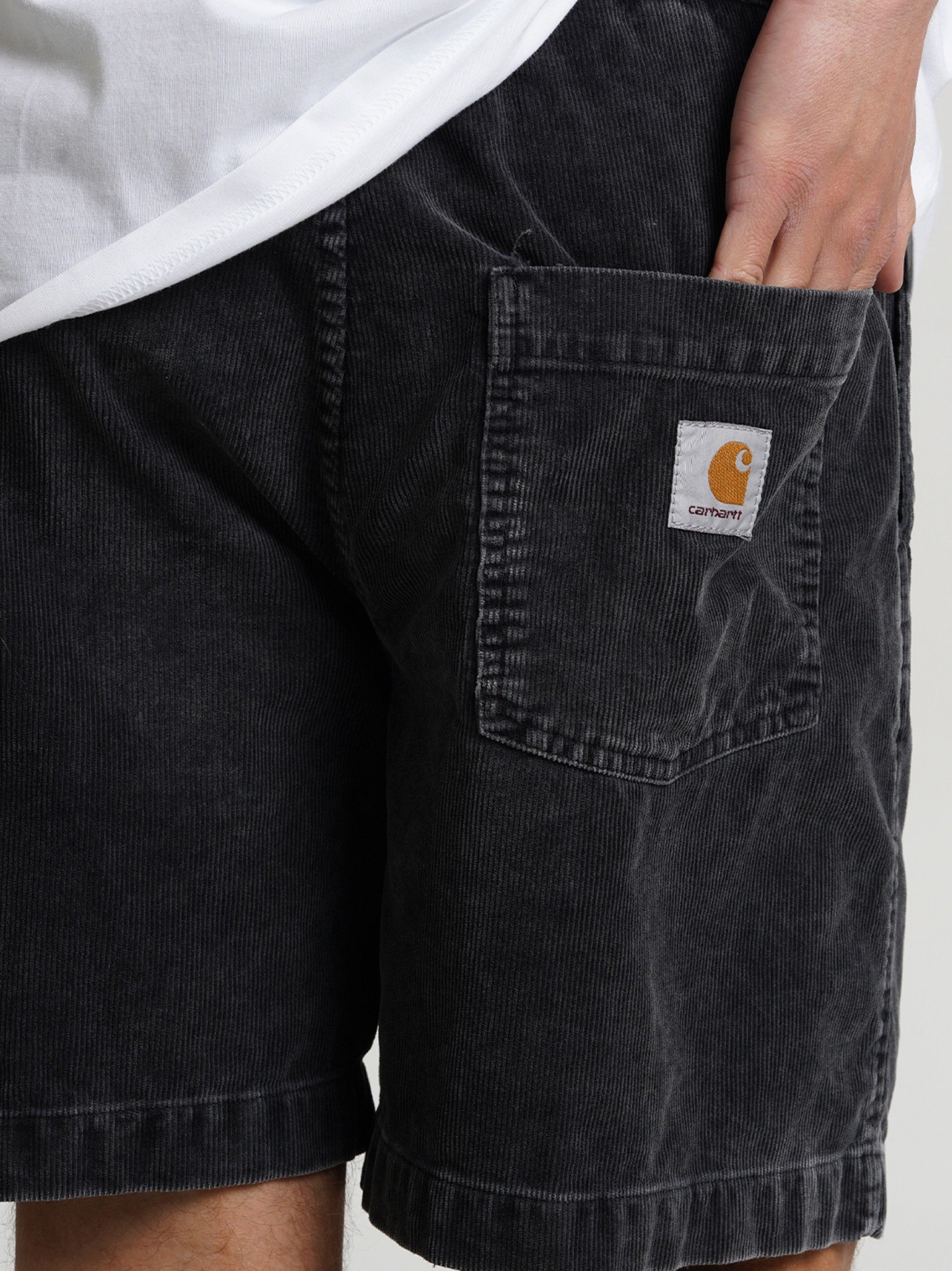 Pantalones Cortos de Pana Carhartt WIP Reynold Negros