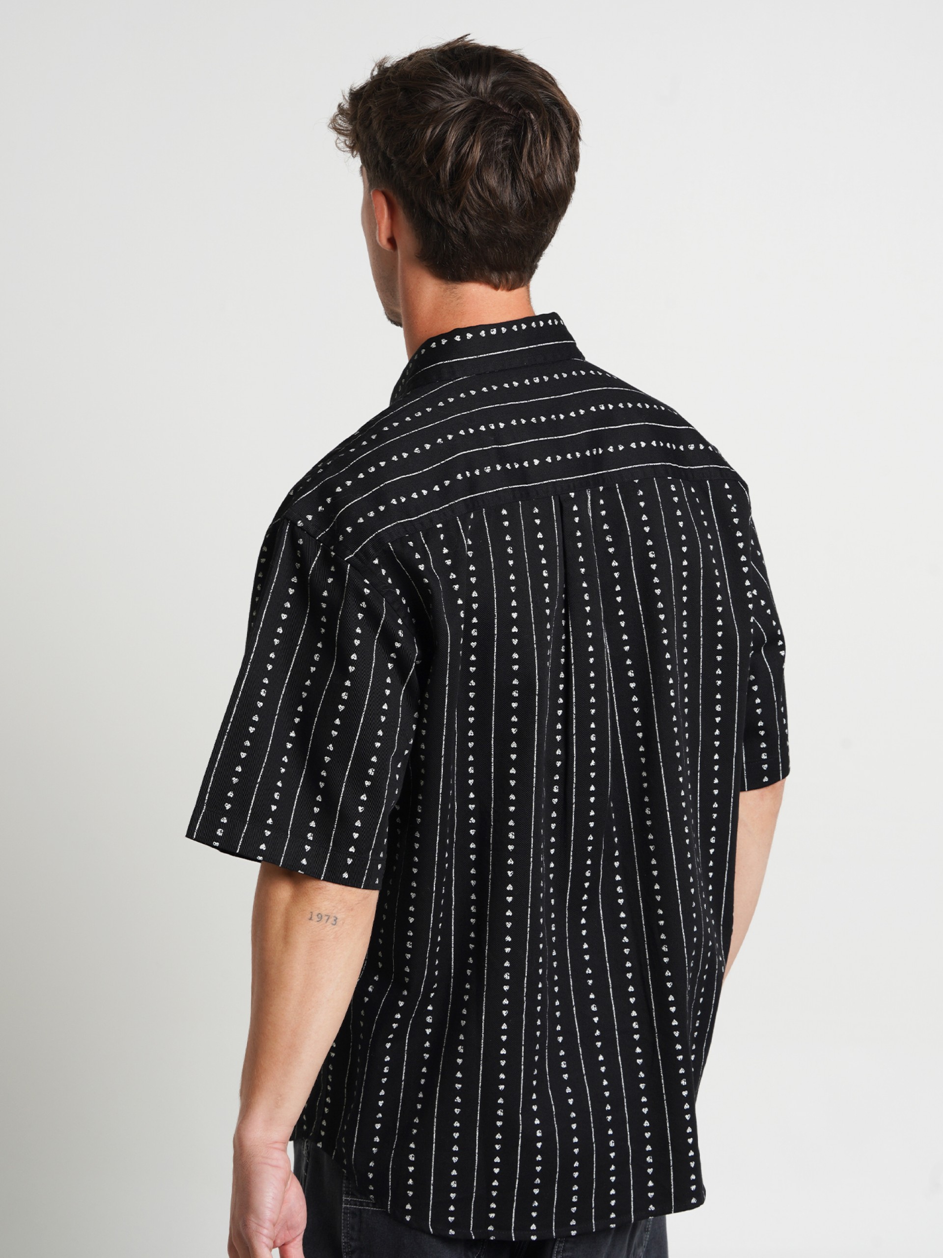 Camisa Carhartt WIP Drewe Heart Stripe Negra