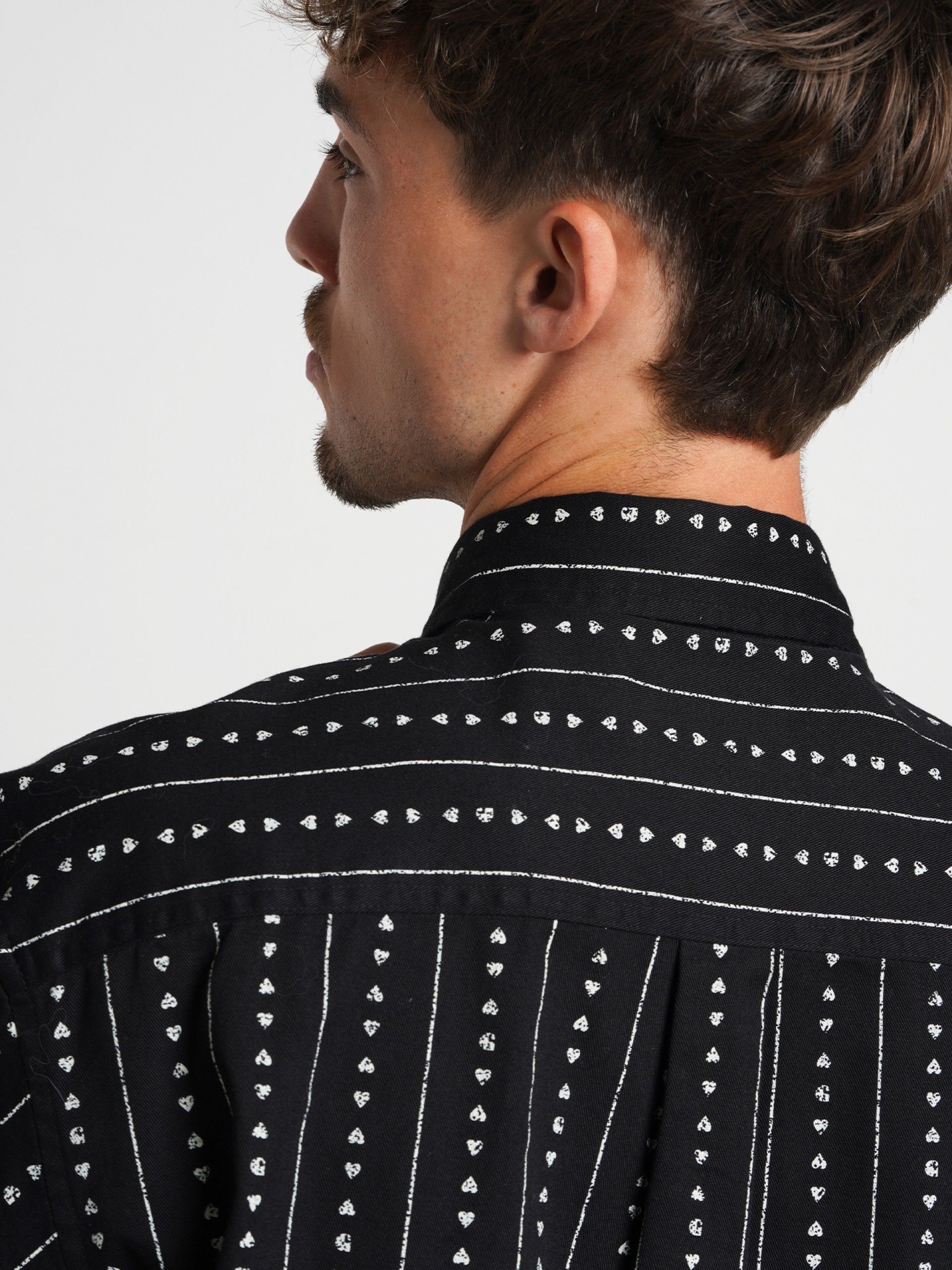 Camisa Carhartt WIP Drewe Heart Stripe Negra