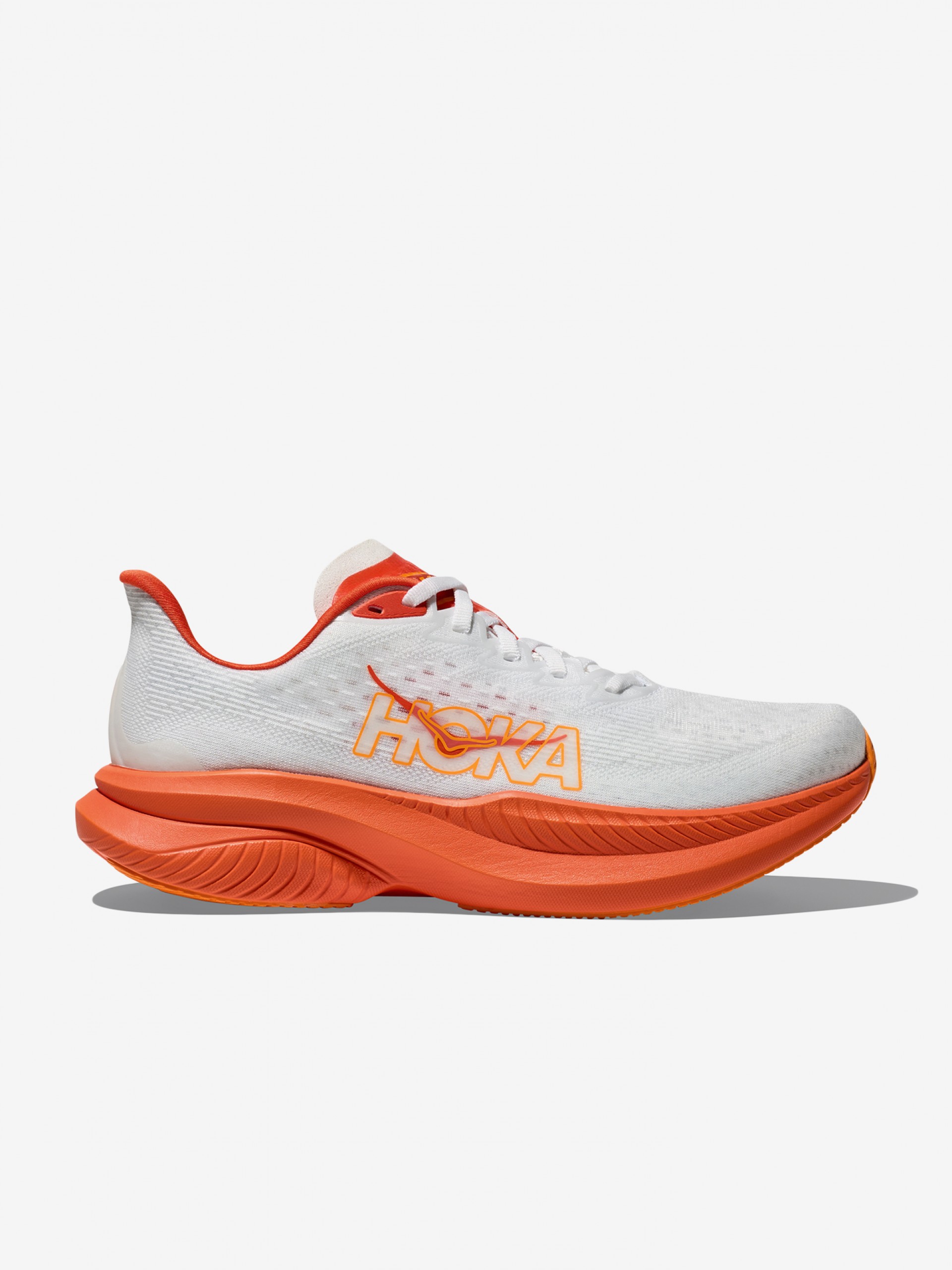 Hoka Mach 6 M White and Orange Trainers