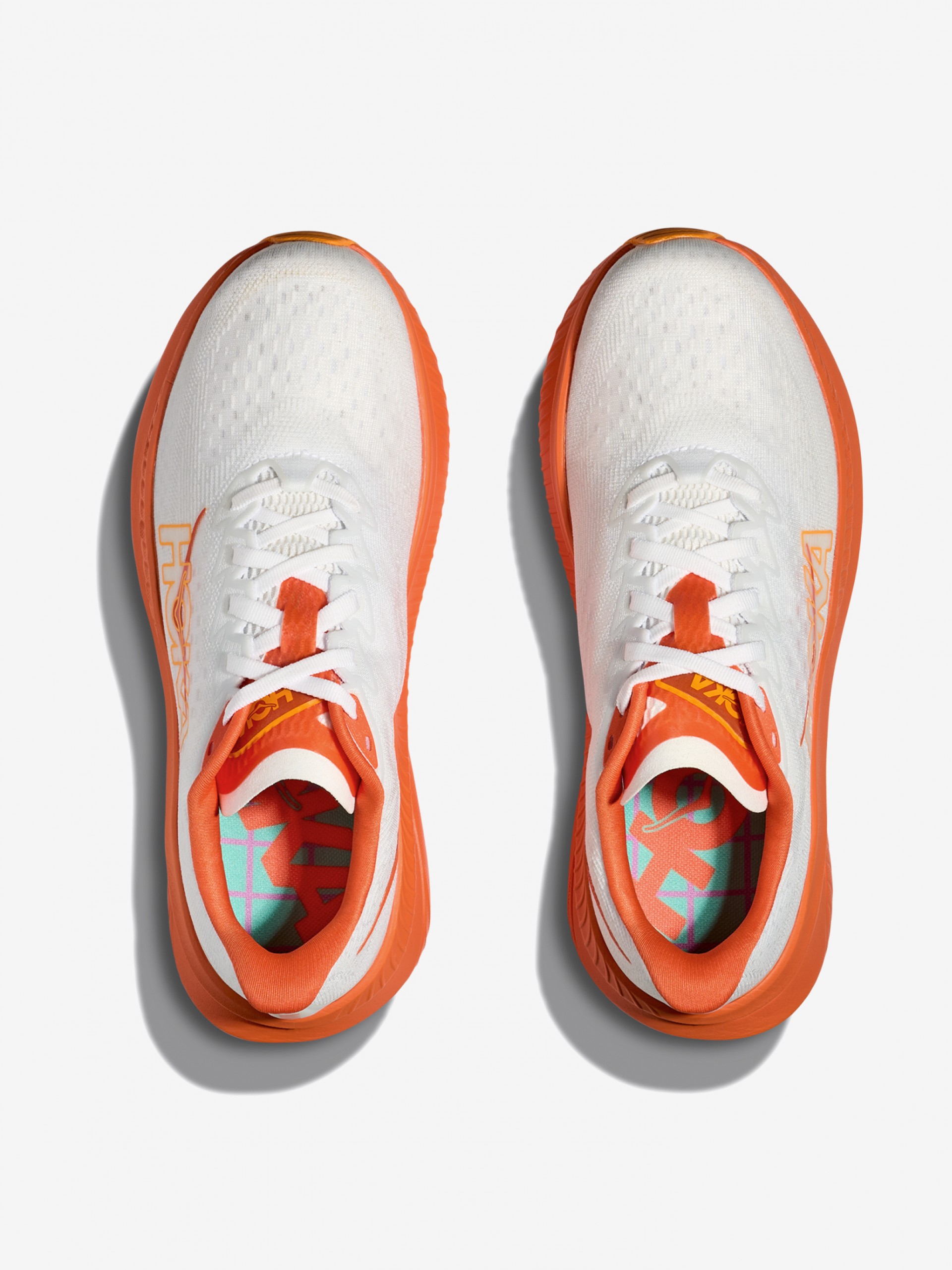 Hoka Mach 6 M White and Orange Trainers