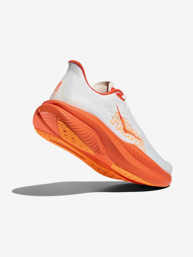 Sapatilhas Hoka Mach 6 M Brancas e Laranja